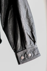[~90's] Old Renoma Paris Black Leather Detachable Sleeve Multi Pocket Jacket Size.M