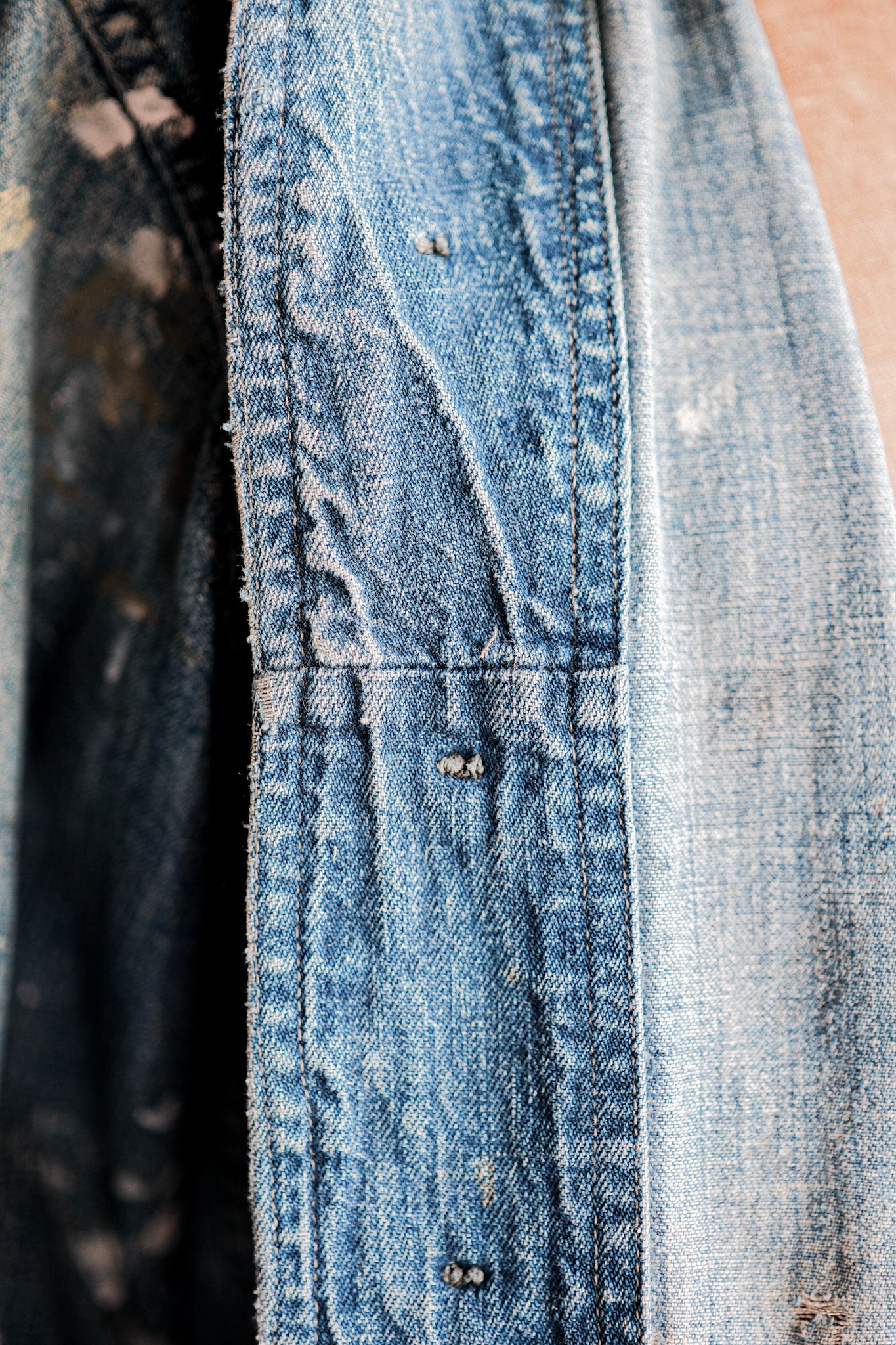 ［~40’s］U.S.NAVY Shawl Collar Denim Coverall “Crazy Paint”