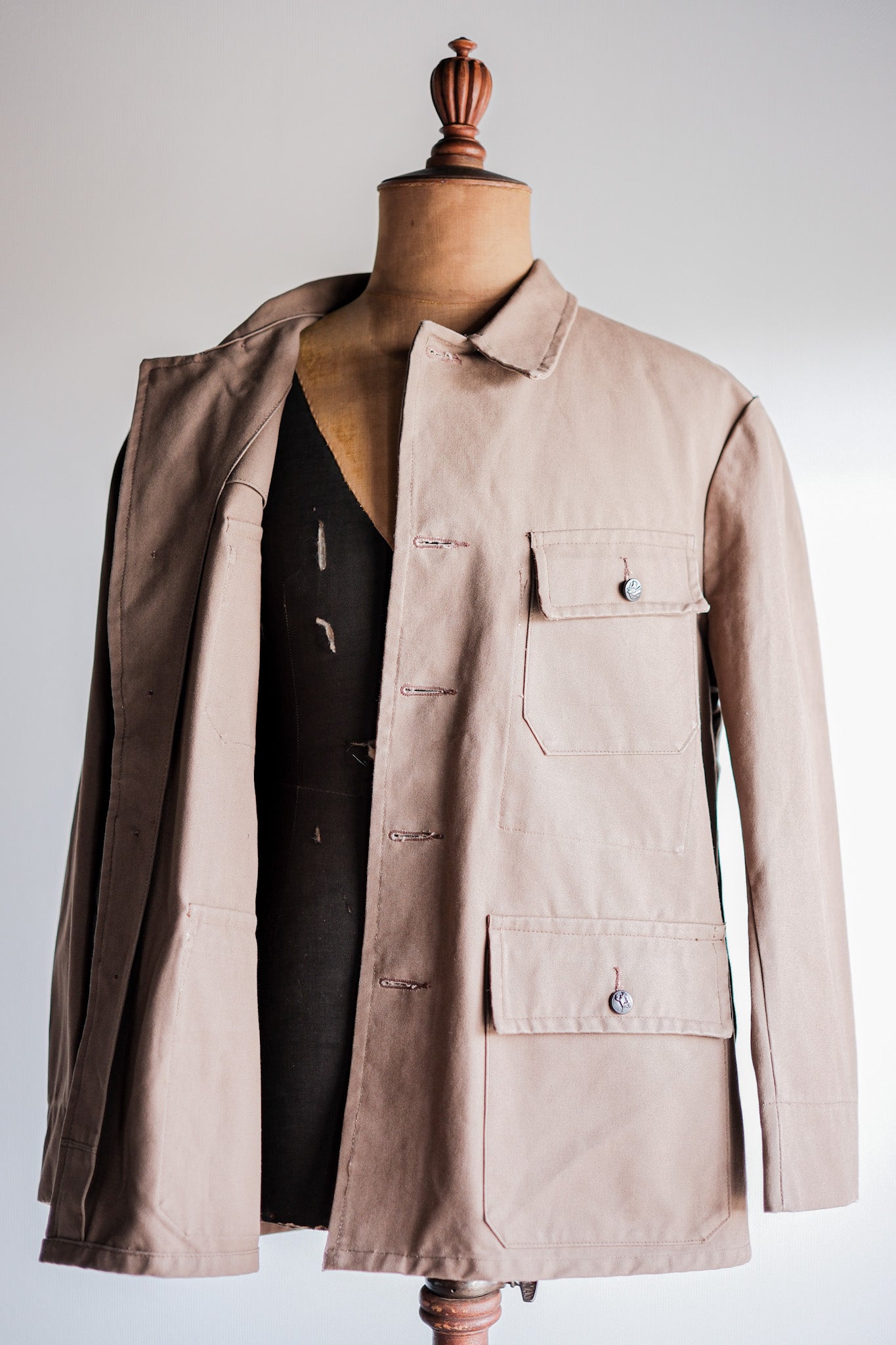 ［~50's］French Vintage Cotton Linen Canvas Hunting Jacket "Dead Stock"