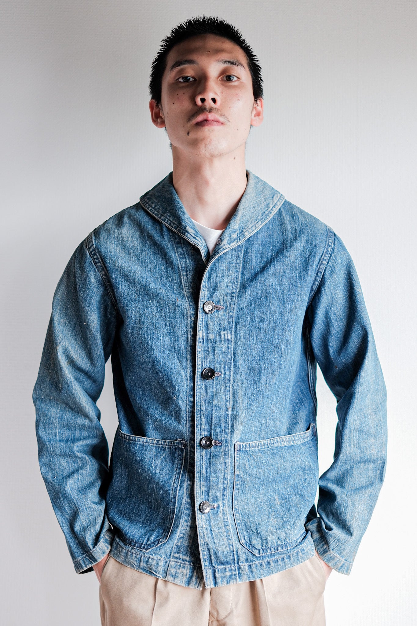 ［~40’s］WWⅡ U.S.NAVY Shawl Collar Denim Coverall