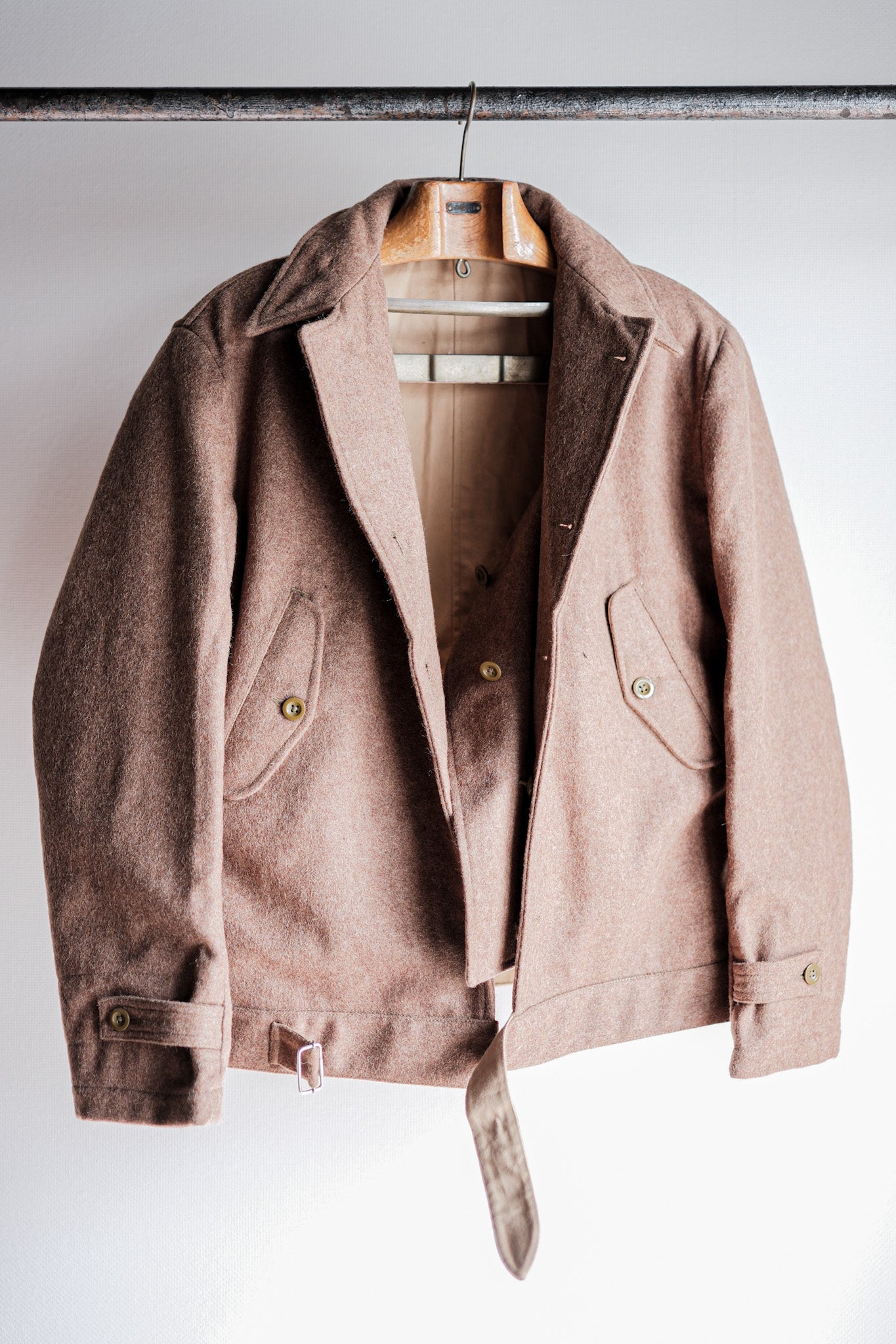 ［~50's］French Army Wool Jacket With Chin Strap Size.42 "Dead Stock"