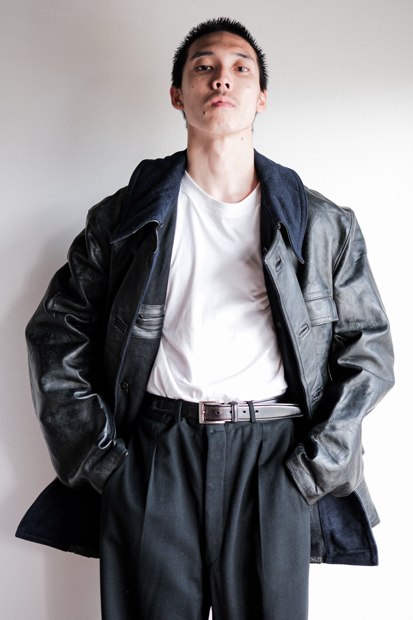 50's】French Vintage Le Corbusier Leather Work Jacket 