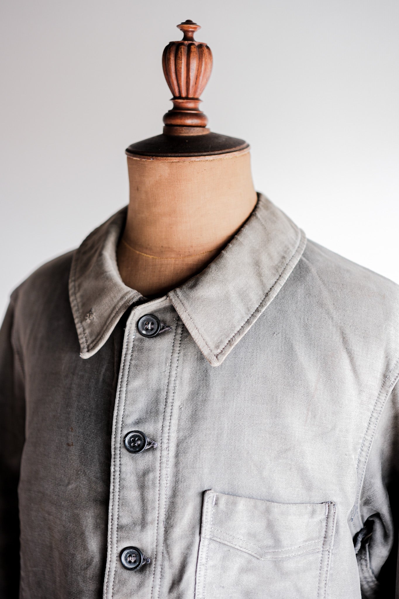 ［~40's］French Vintage Black Moleskin Work Jacket "Adolphe Lafont"