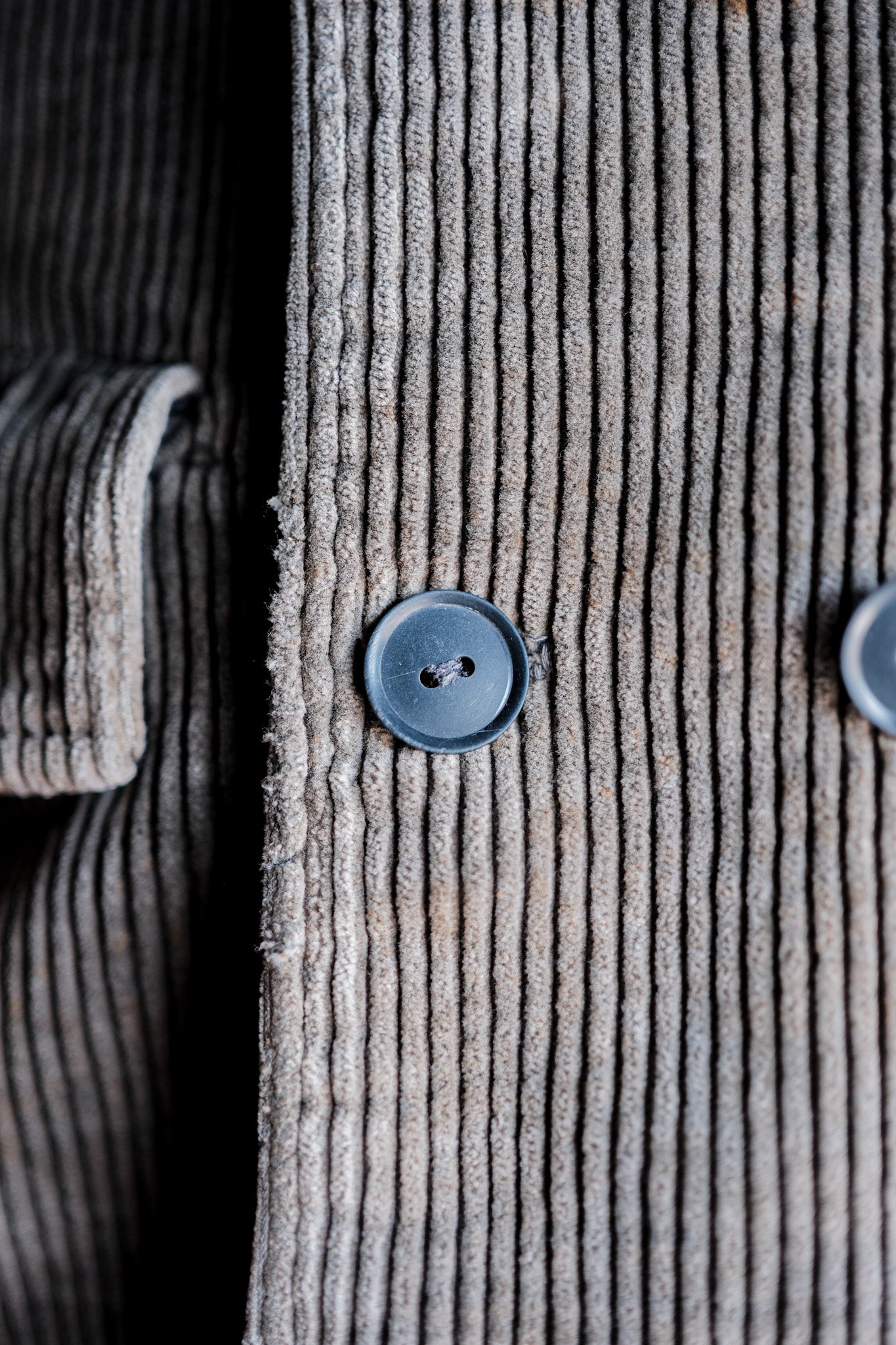 [〜50年代]比利時復古棕色燈芯絨x黑色摩爾斯雙胸部工作夾克