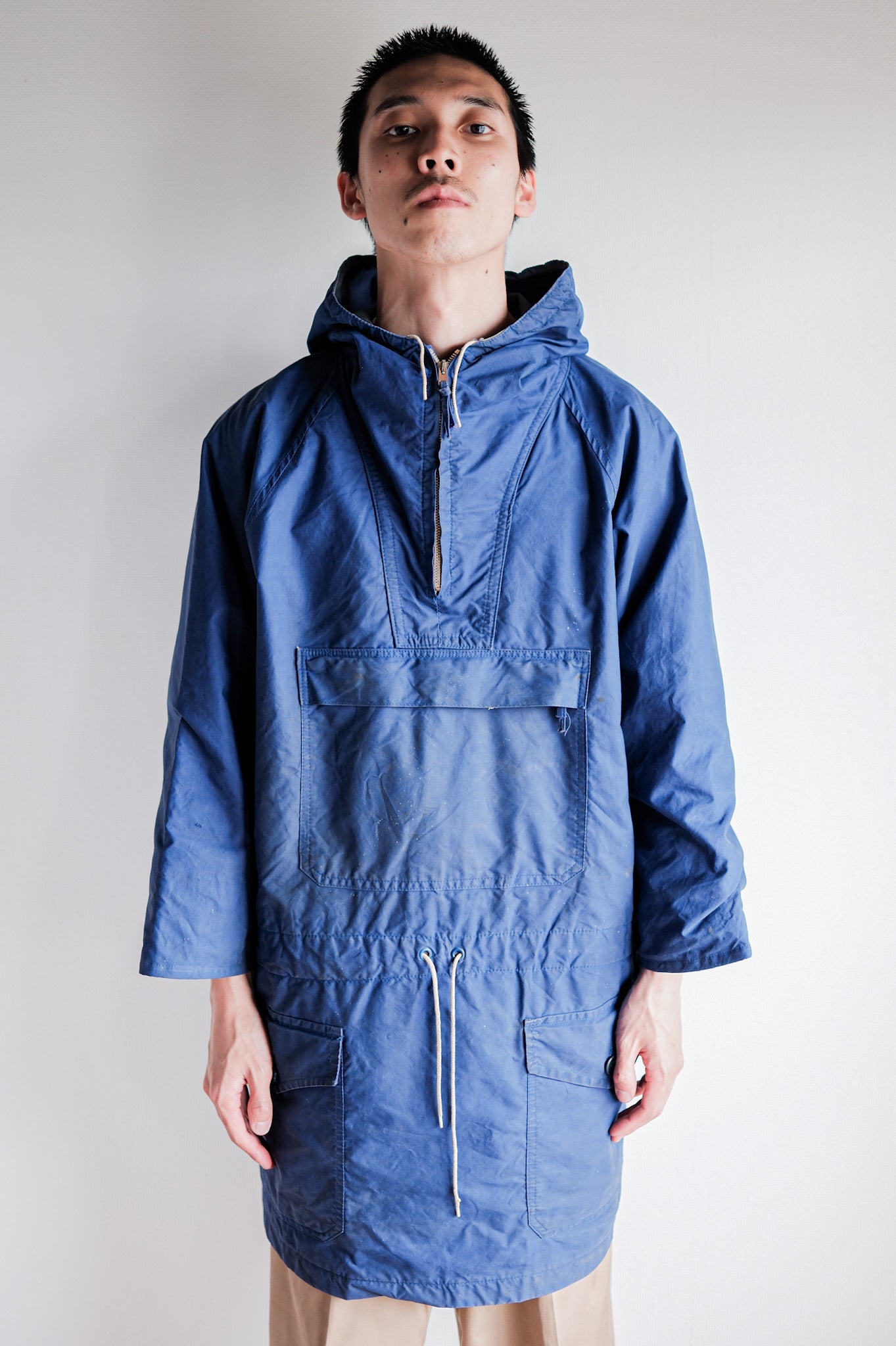 ［~60's］British Vintage Blue Ventile Smock Size.LARGE "Blacks Of Greenock"
