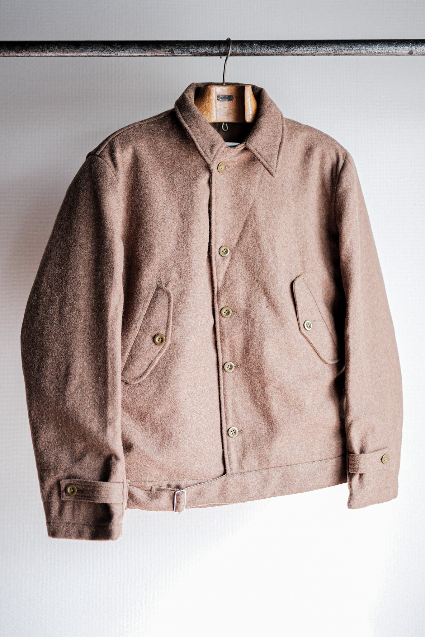 [~ 50's] Veste en laine de l'armée française avec la taille de la sangle de menton.42 "Stock mort"