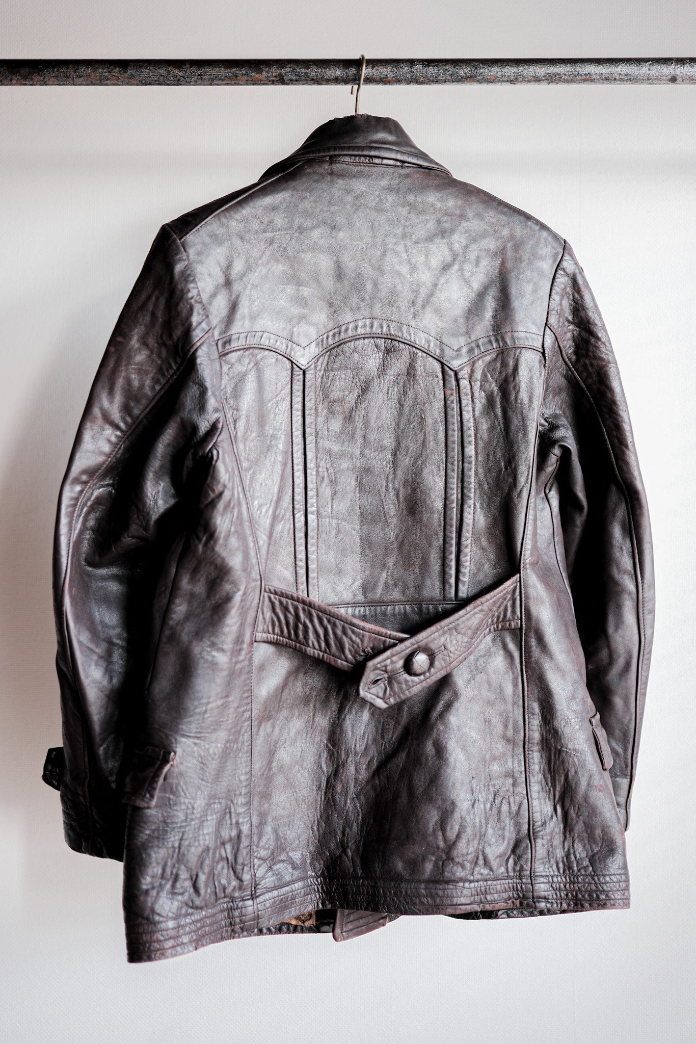 ［~30's］German Vintage Double Breasted Motorcycle Leather Jacket