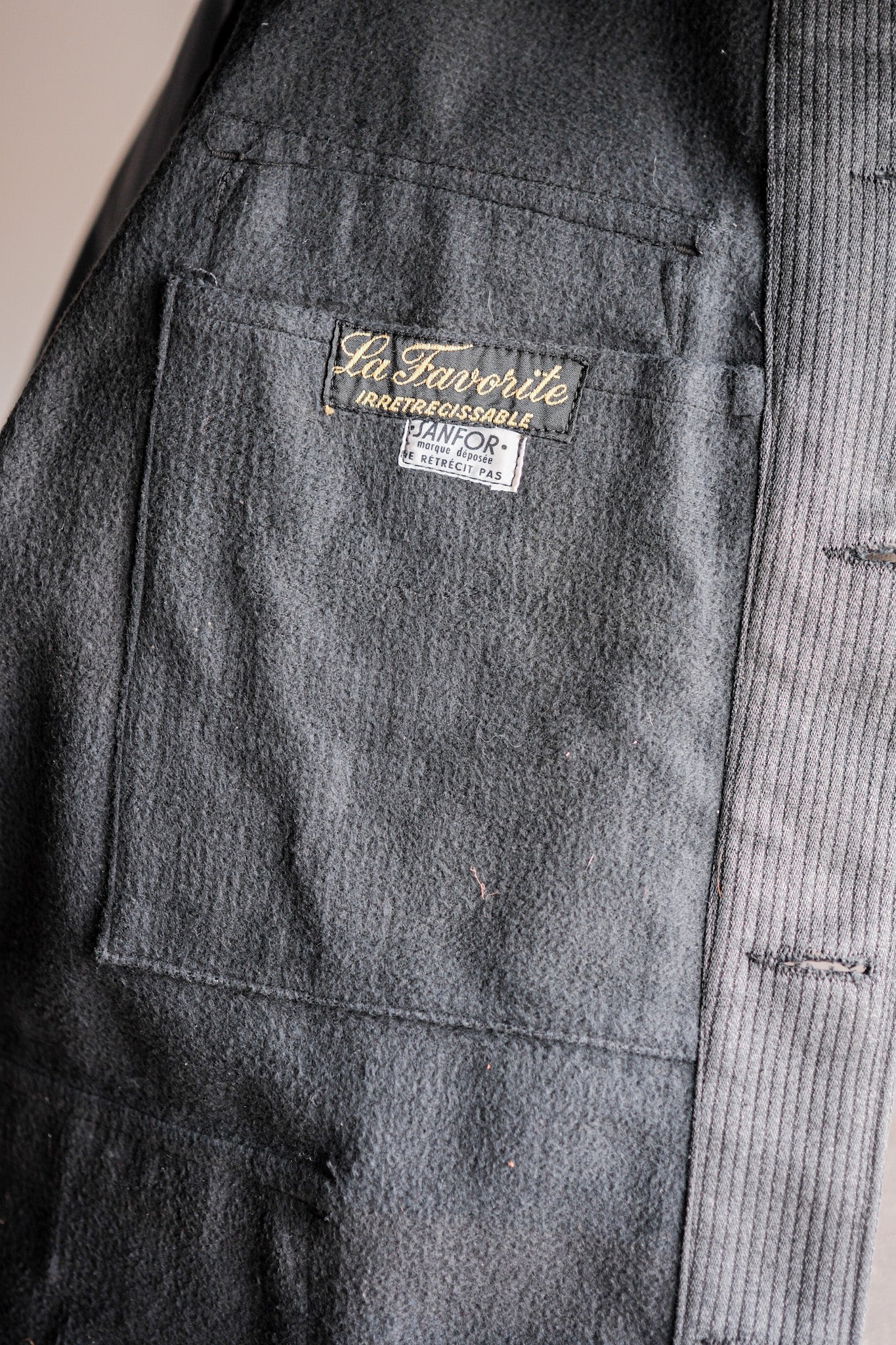 ［~50's］French Vintage Gray Cotton Pique Hunting Jacket With Chin Strap "Dead Stock"