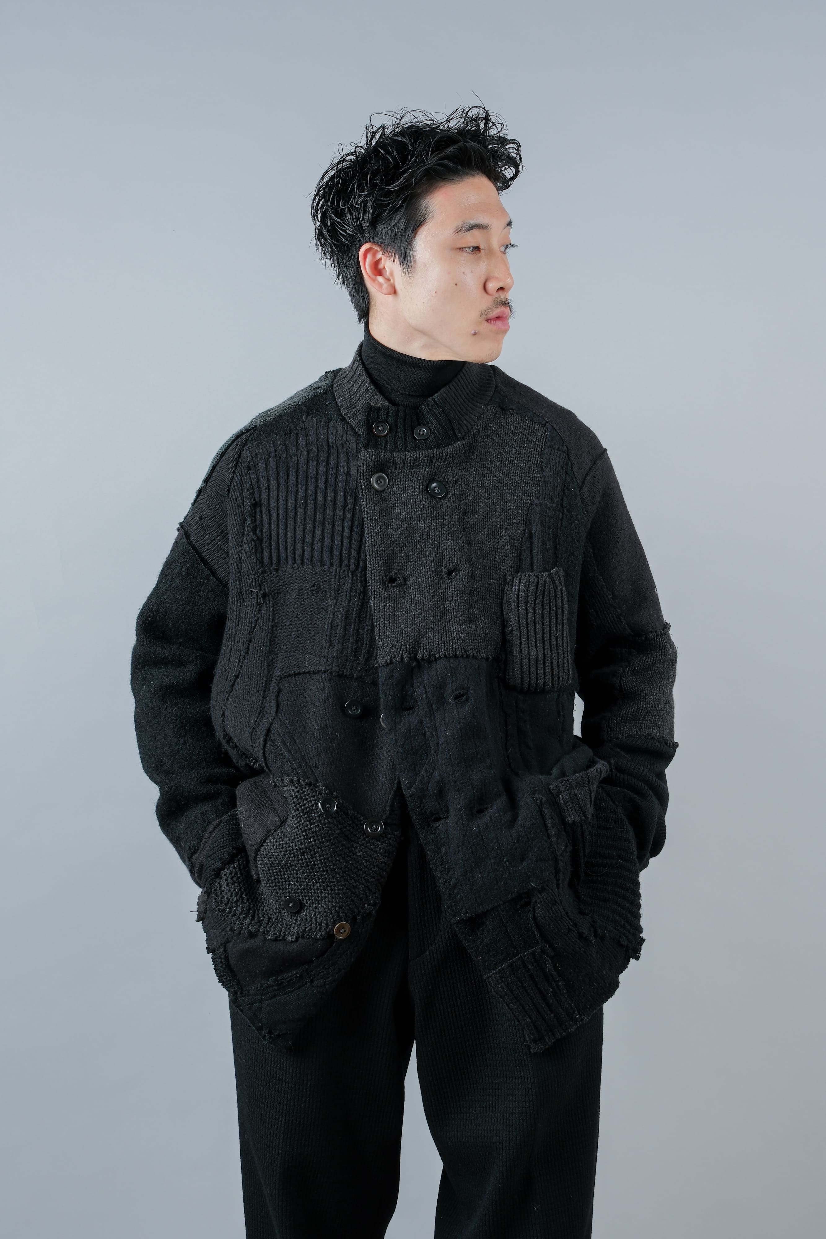 【PROPOSITION】German & French Wool Fabric Double Breasted Knit Jacket