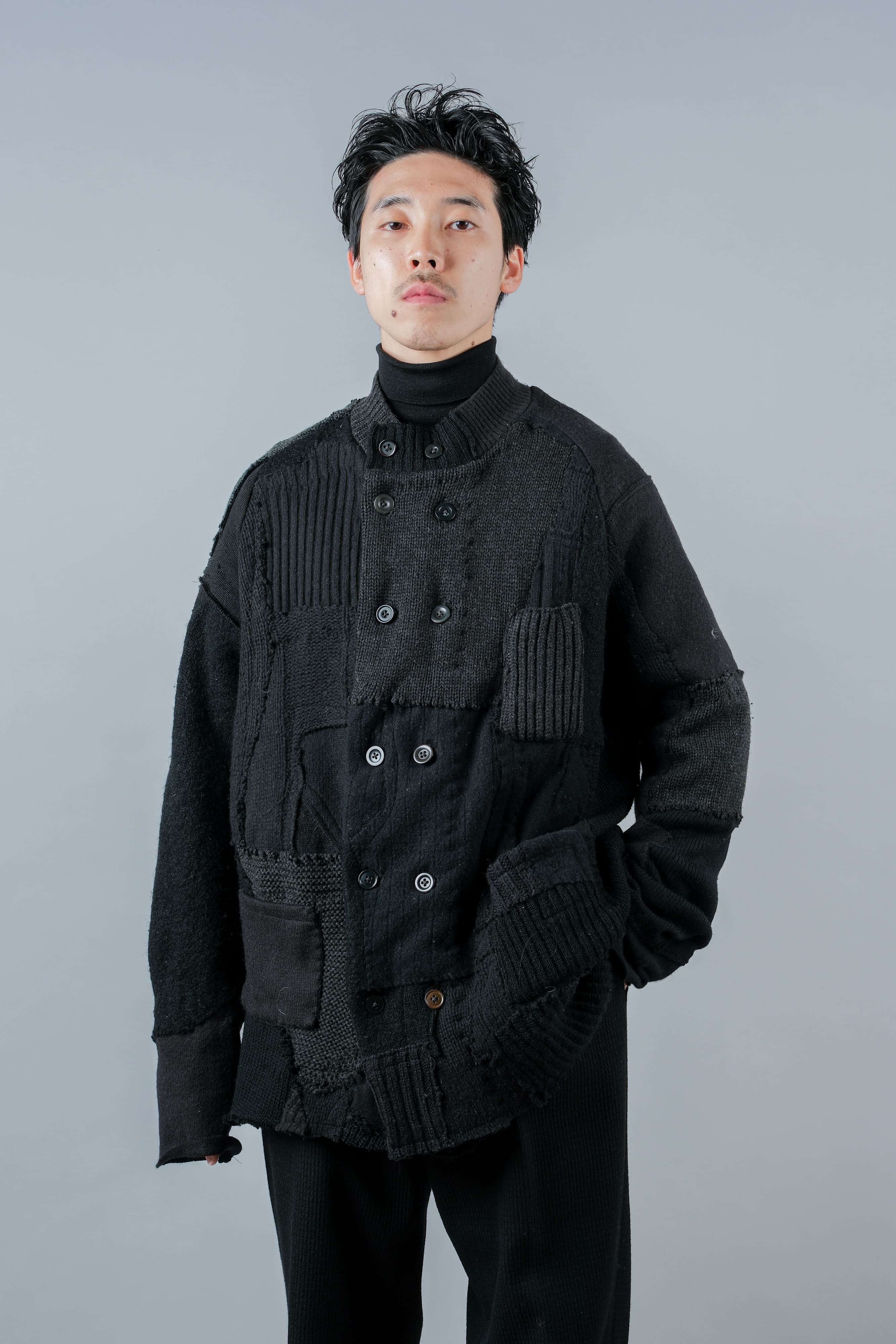 【PROPOSITION】German & French Wool Fabric Double Breasted Knit Jacket