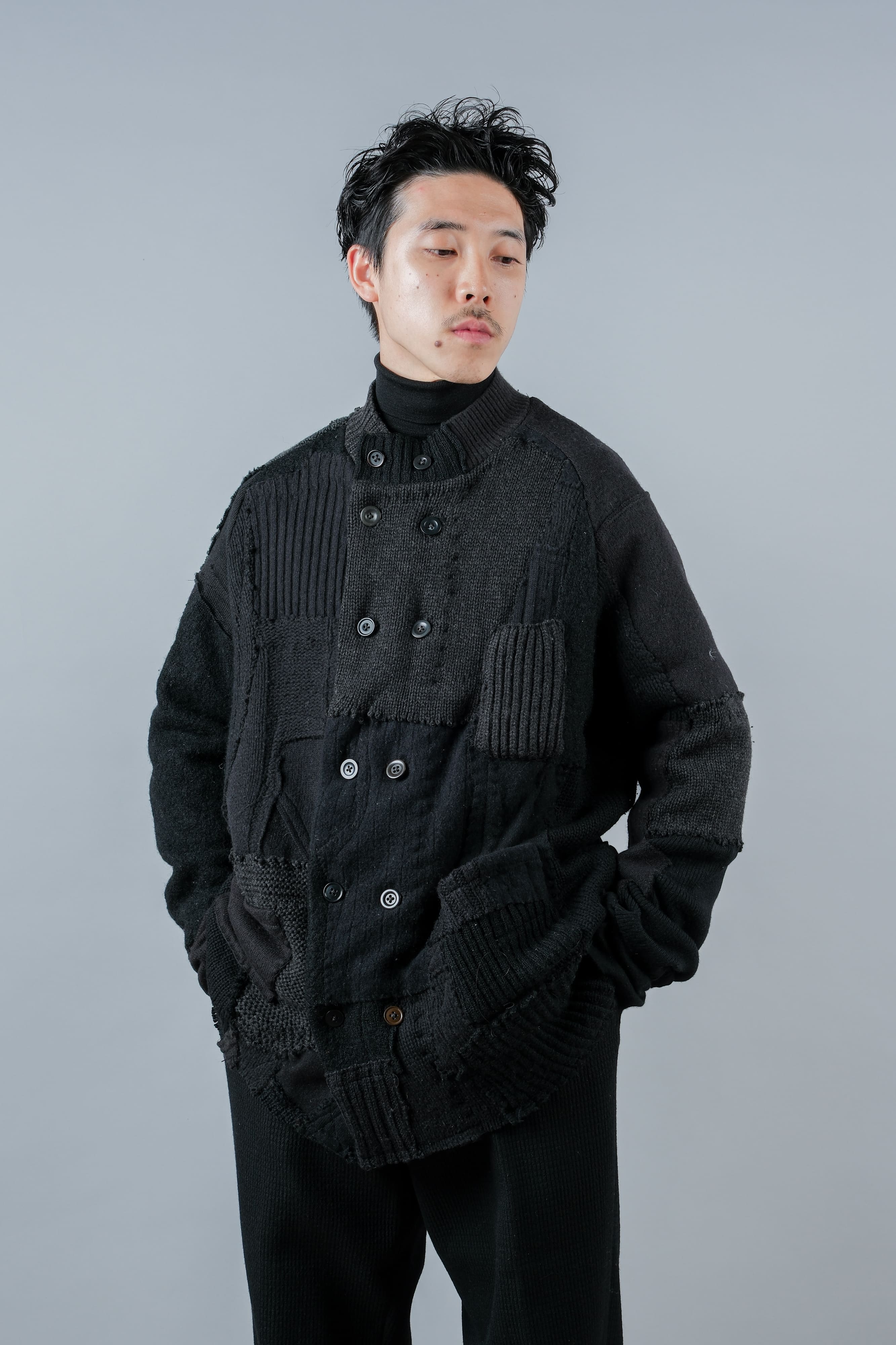 【PROPOSITION】German & French Wool Fabric Double Breasted Knit Jacket