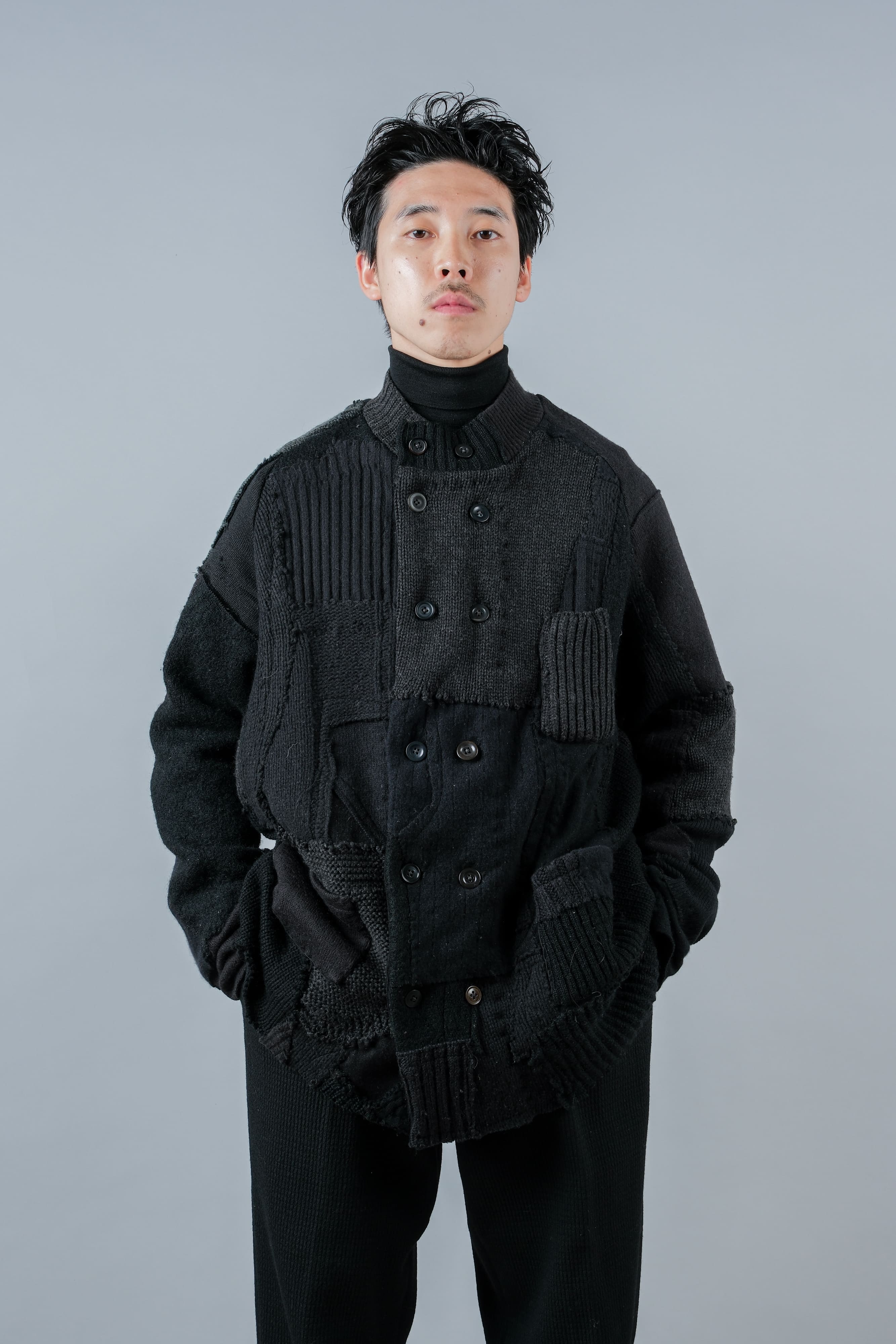 【PROPOSITION】German & French Wool Fabric Double Breasted Knit Jacket