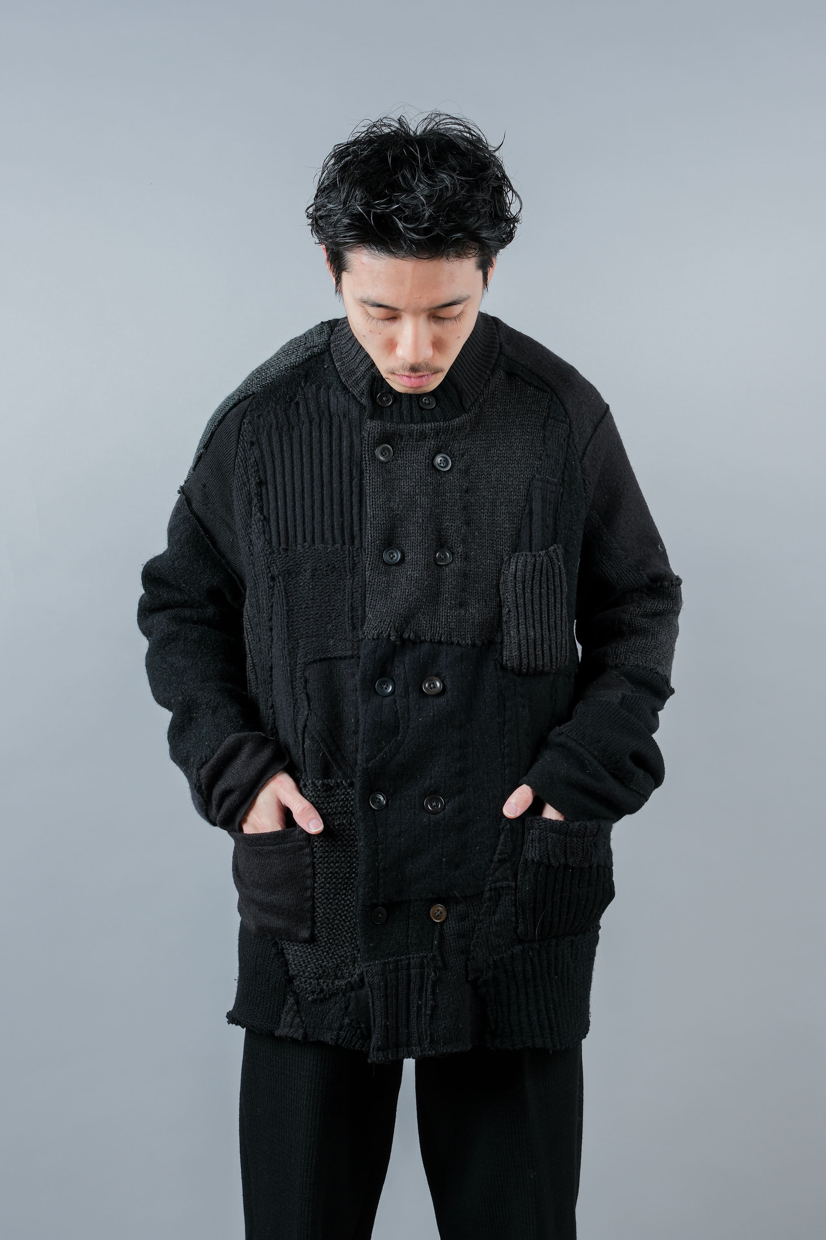 【PROPOSITION】German & French Wool Fabric Double Breasted Knit Jacket