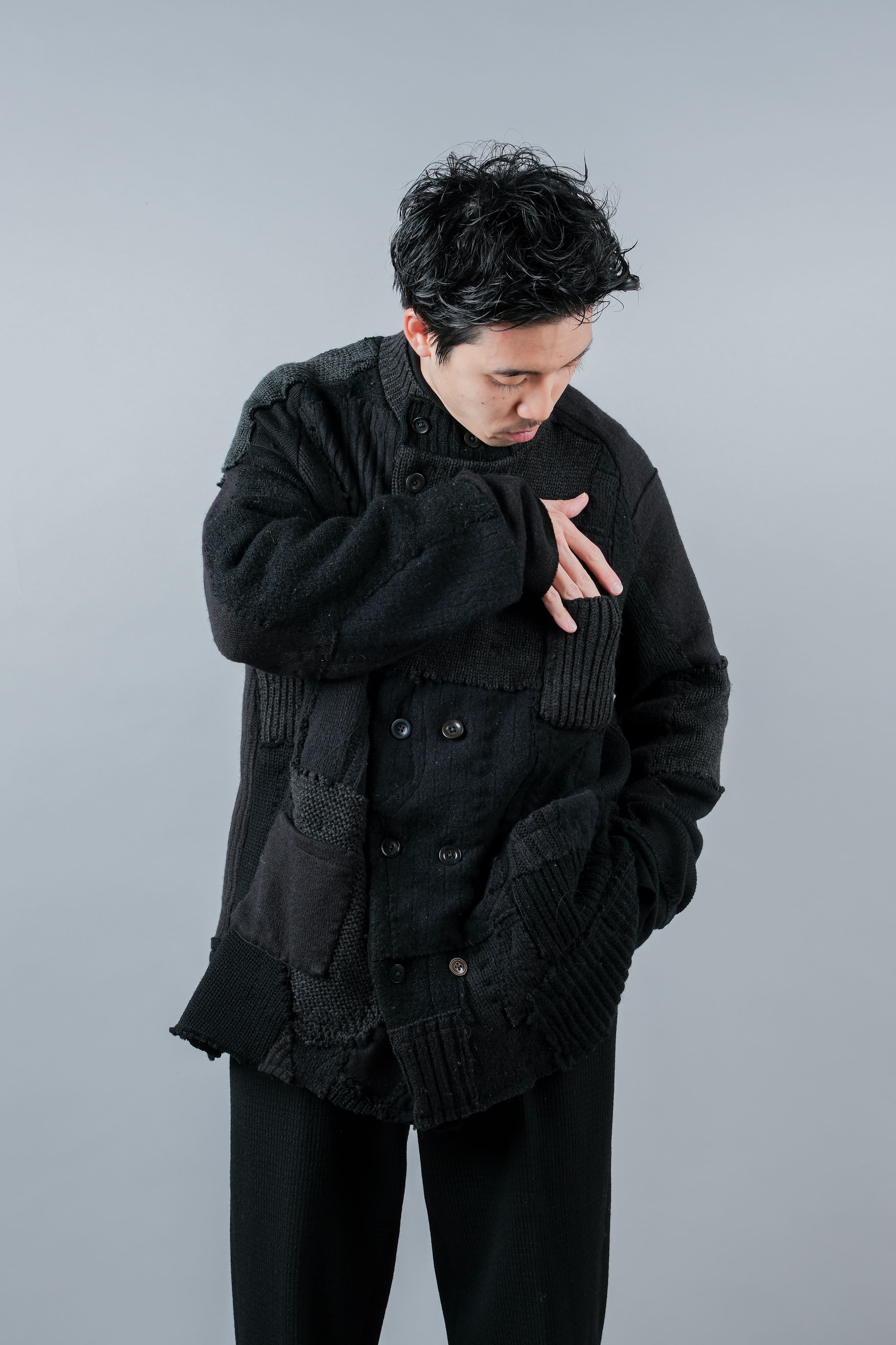 【PROPOSITION】German & French Wool Fabric Double Breasted Knit Jacket