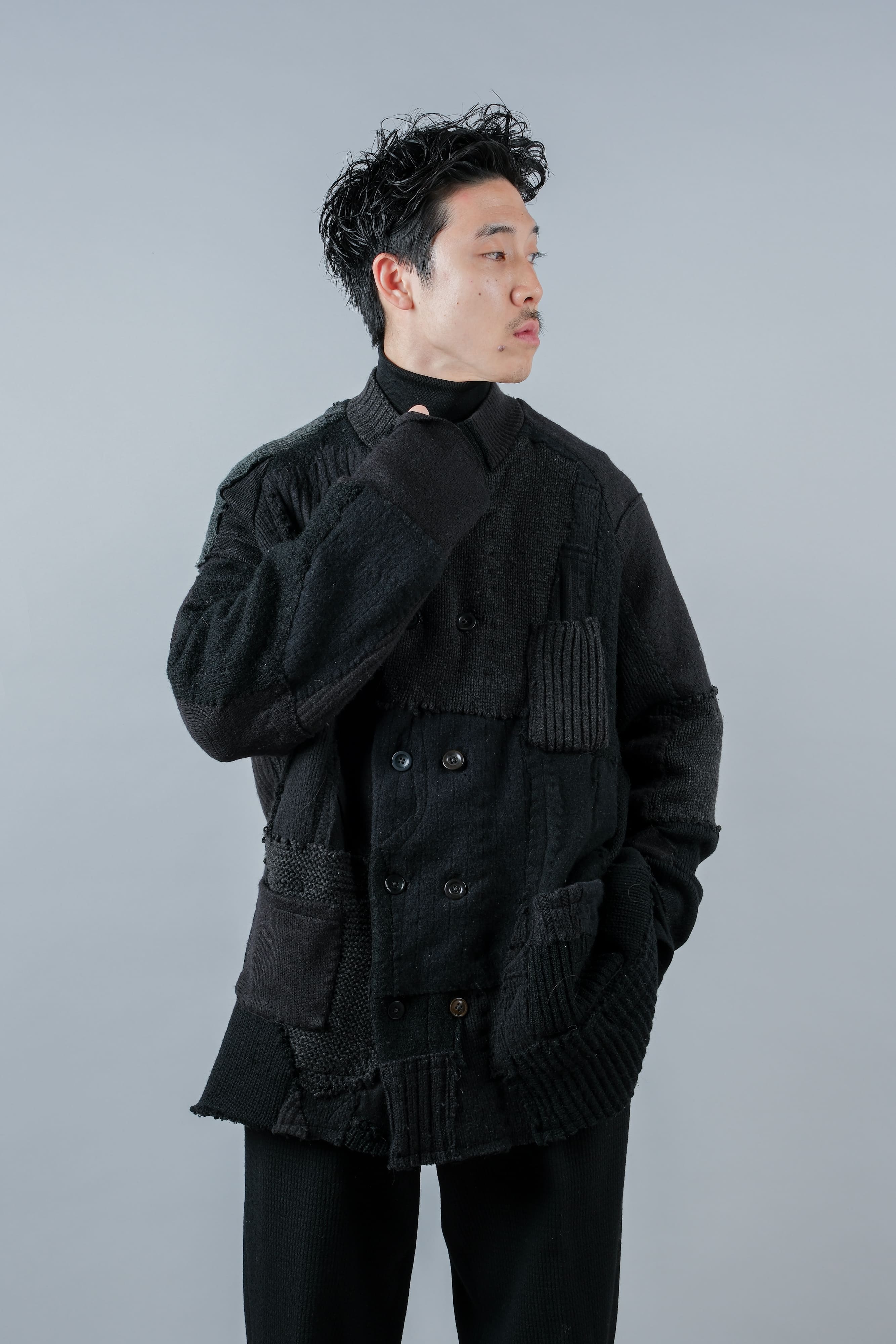 【PROPOSITION】German & French Wool Fabric Double Breasted Knit Jacket