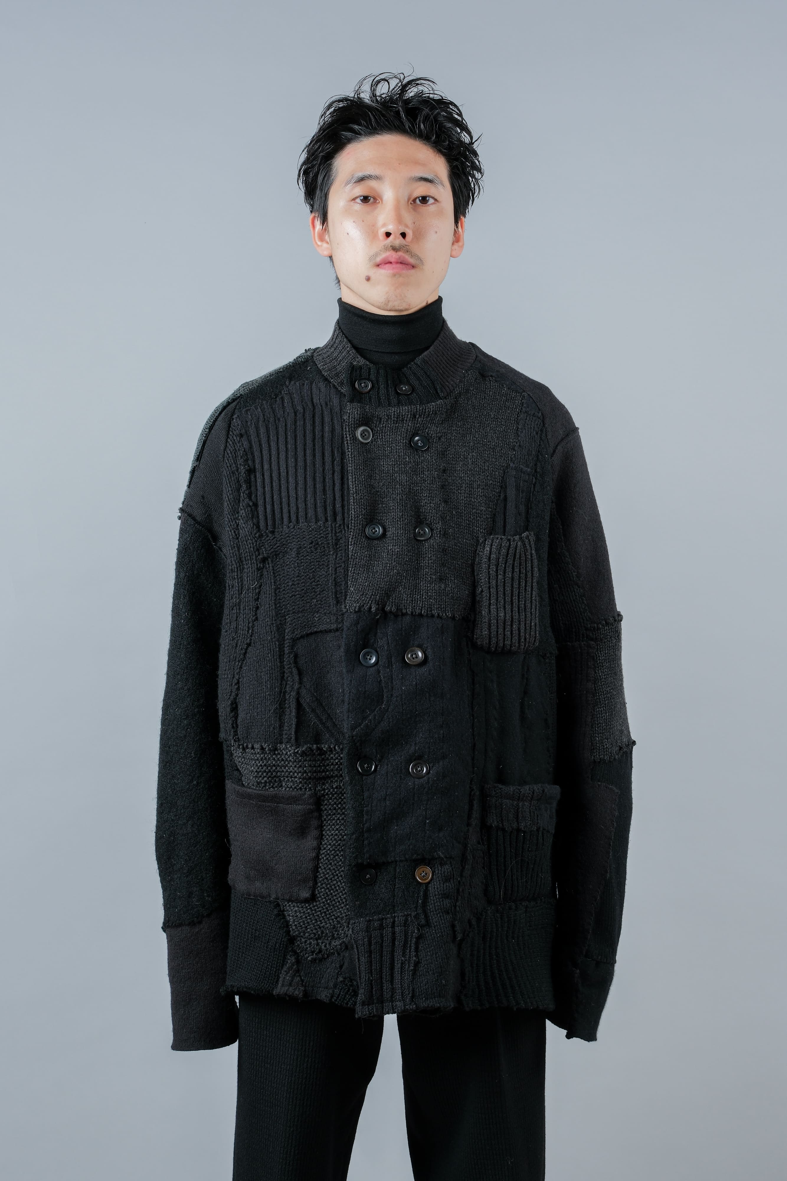 【PROPOSITION】German & French Wool Fabric Double Breasted Knit Jacket