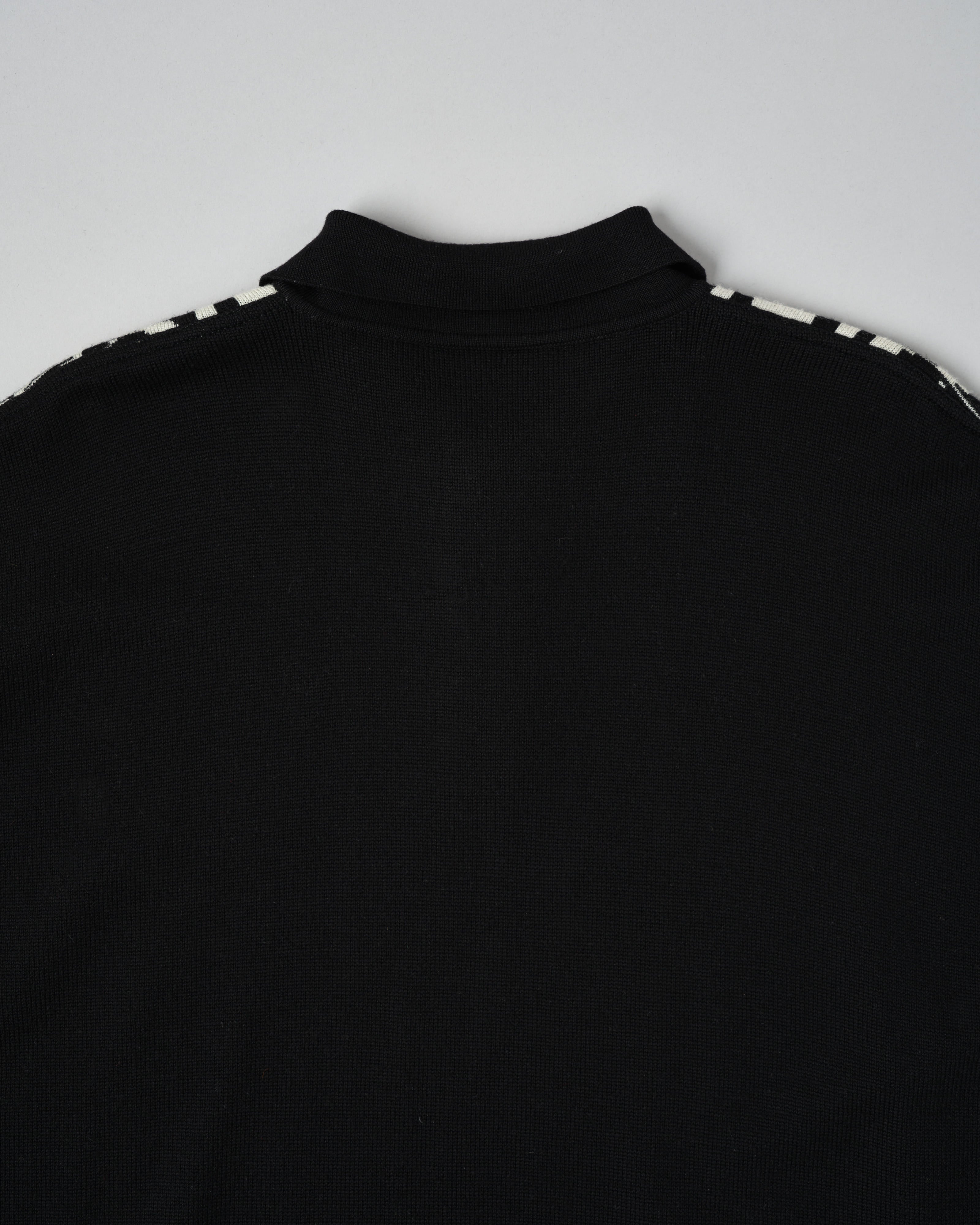 【~90’s】Old LONGCHAMP Merino Wool Patterned L/S Knit Polo Shirt Size.52