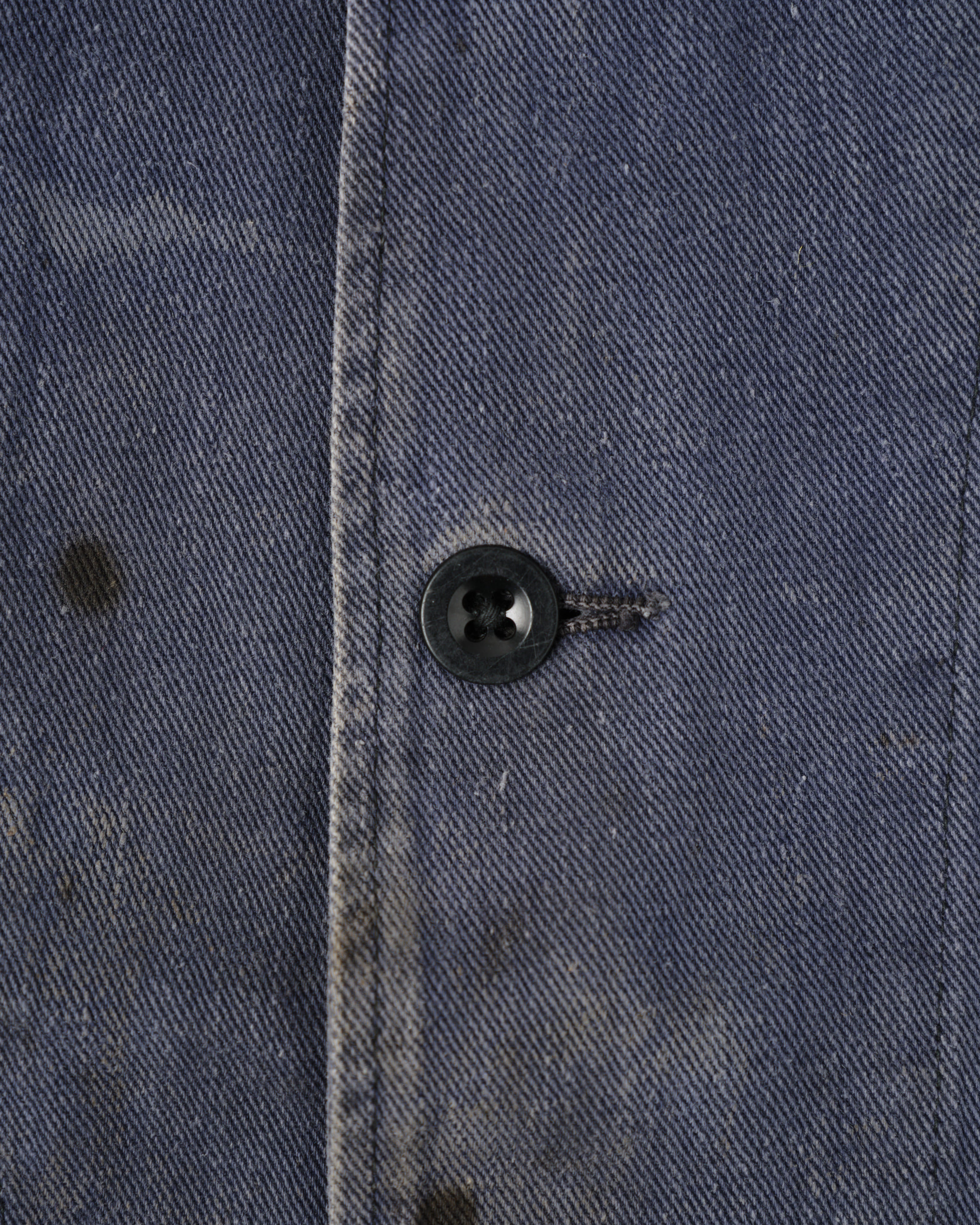 50's】British Vintage Blue Cotton Drill Stand Collar Work Jacket Size