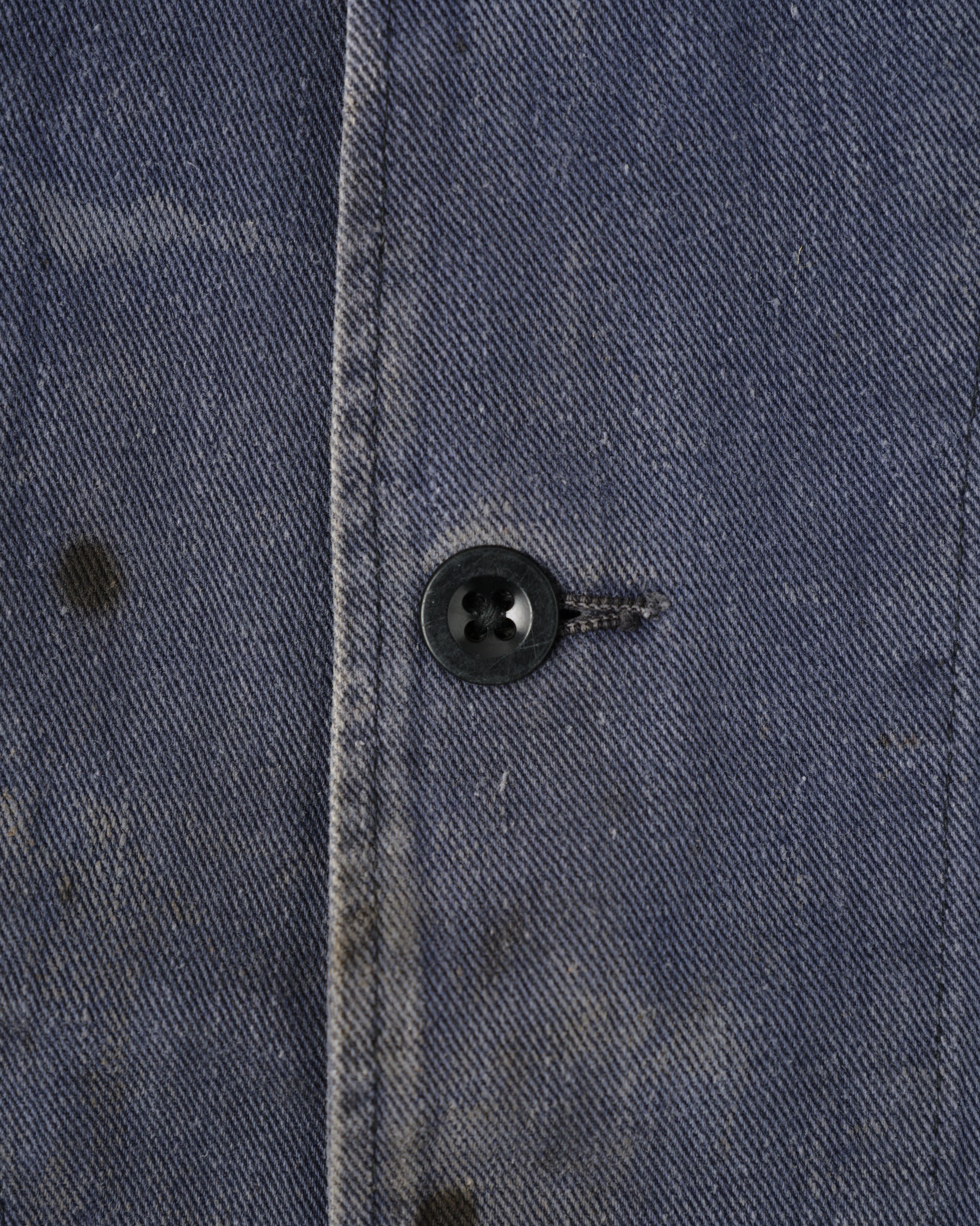 ［~50's］British Vintage Blue Cotton Drill Stand Collar Work Jacket Size.6