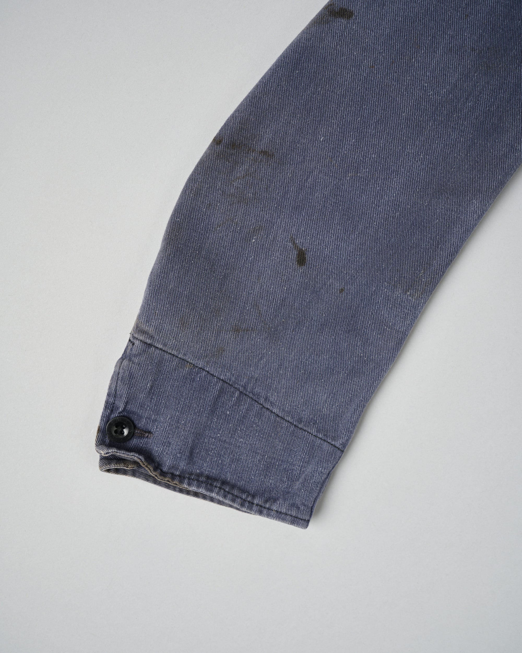 ［~50's］British Vintage Blue Cotton Drill Stand Collar Work Jacket Size.6