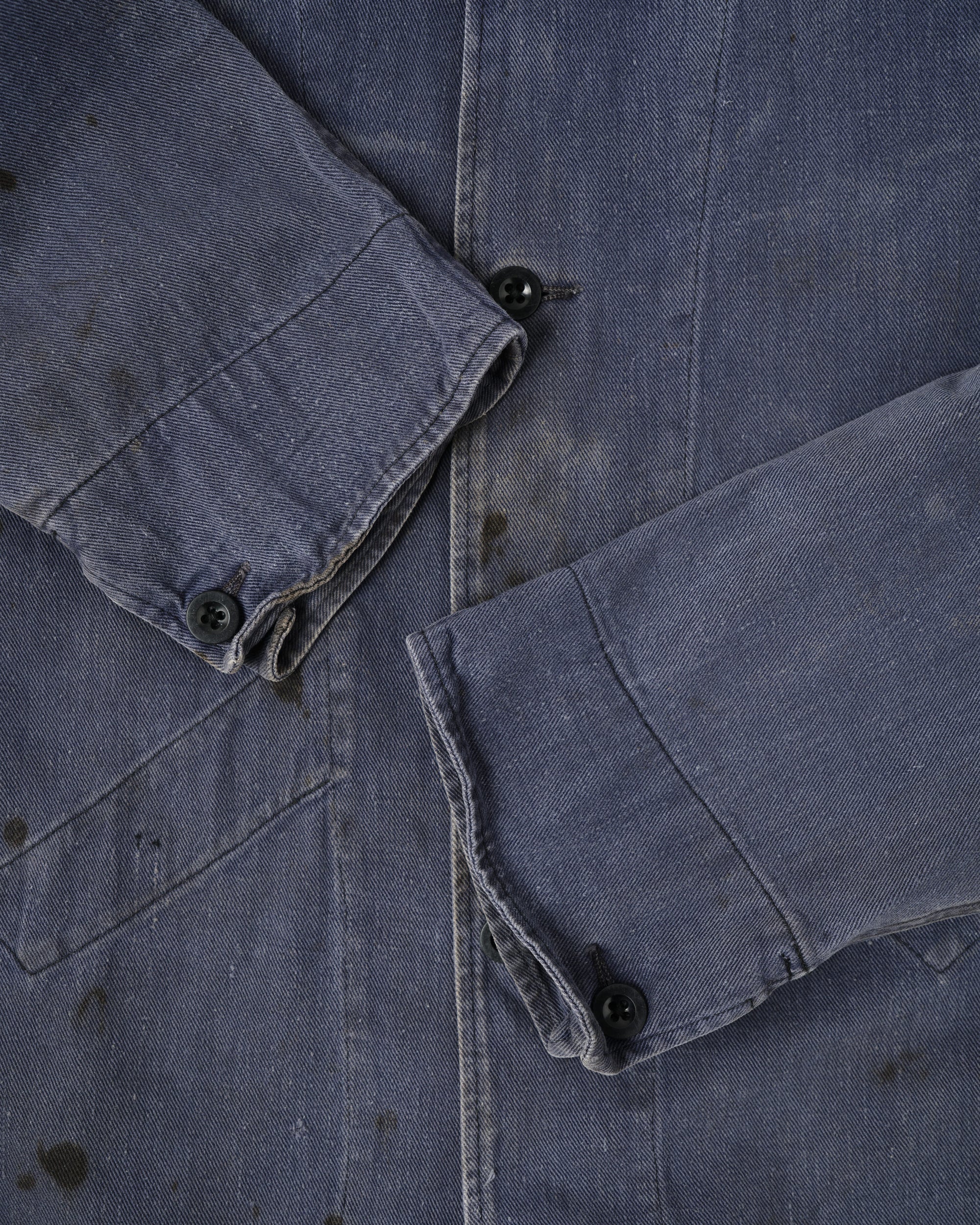 ［~50's］British Vintage Blue Cotton Drill Stand Collar Work Jacket Size.6