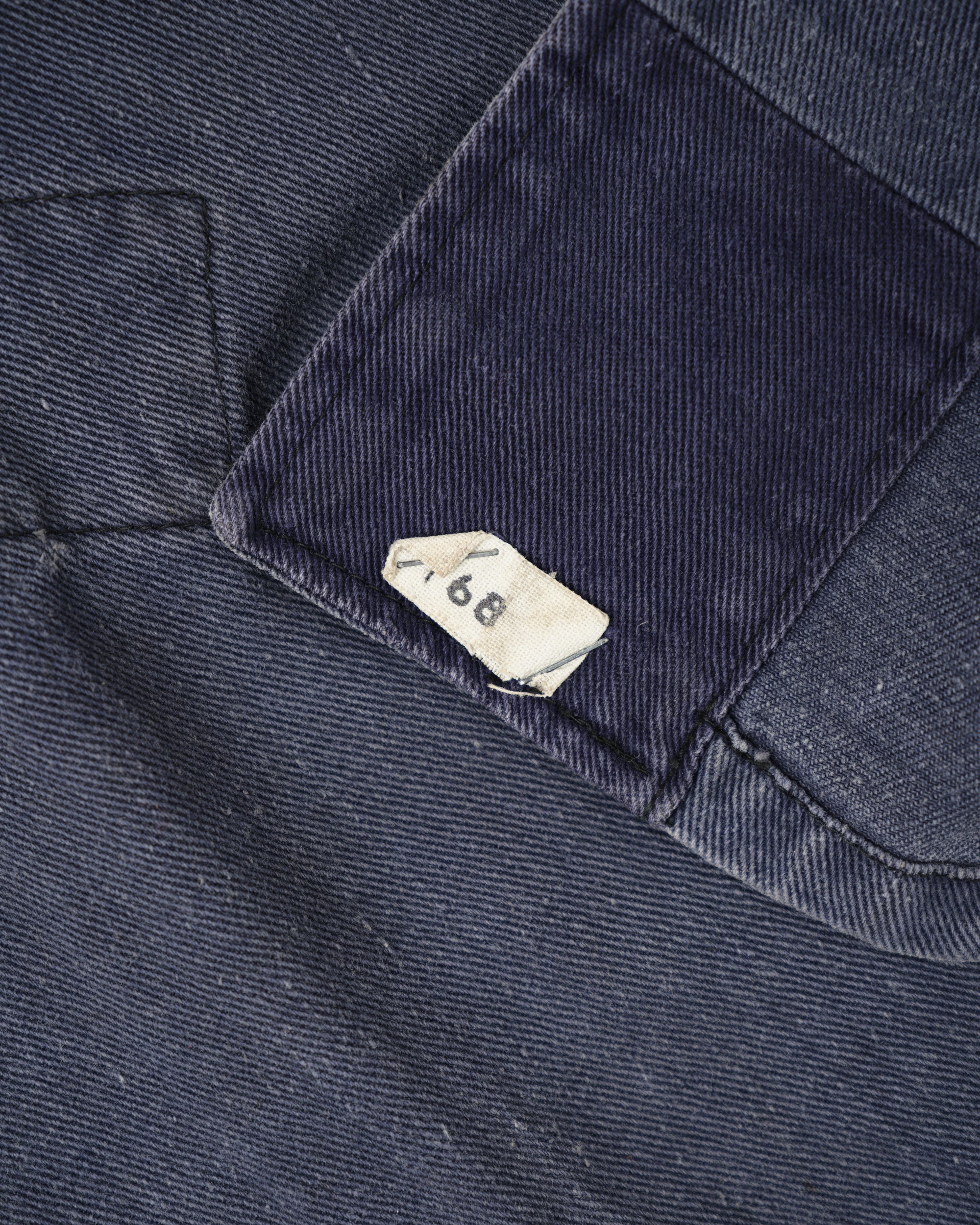 ［~50's］British Vintage Blue Cotton Drill Stand Collar Work Jacket Size.6