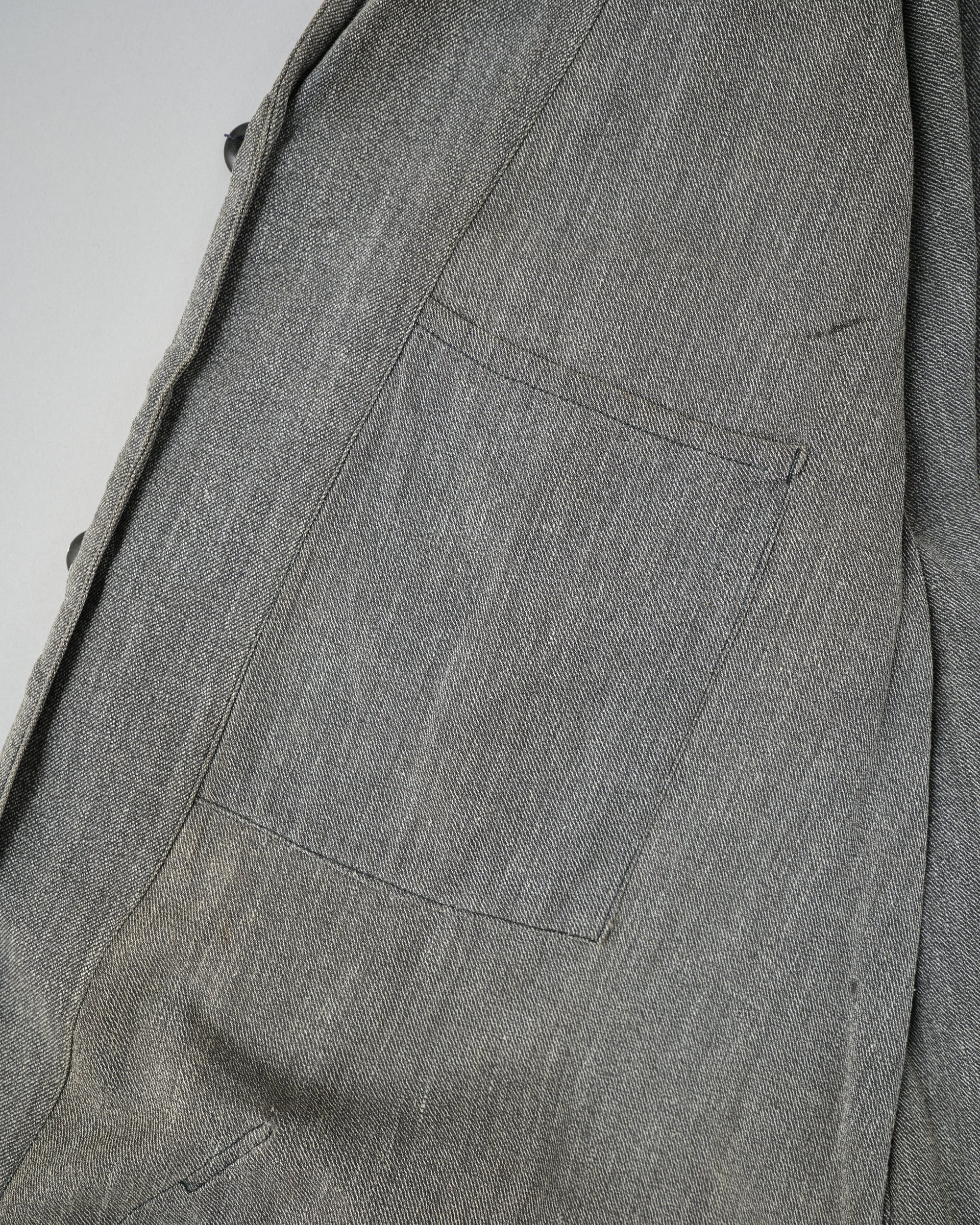 ［~40's］French Vintage Salt & Pepper Cotton Twill Atelier Coat "Crazy Paint"