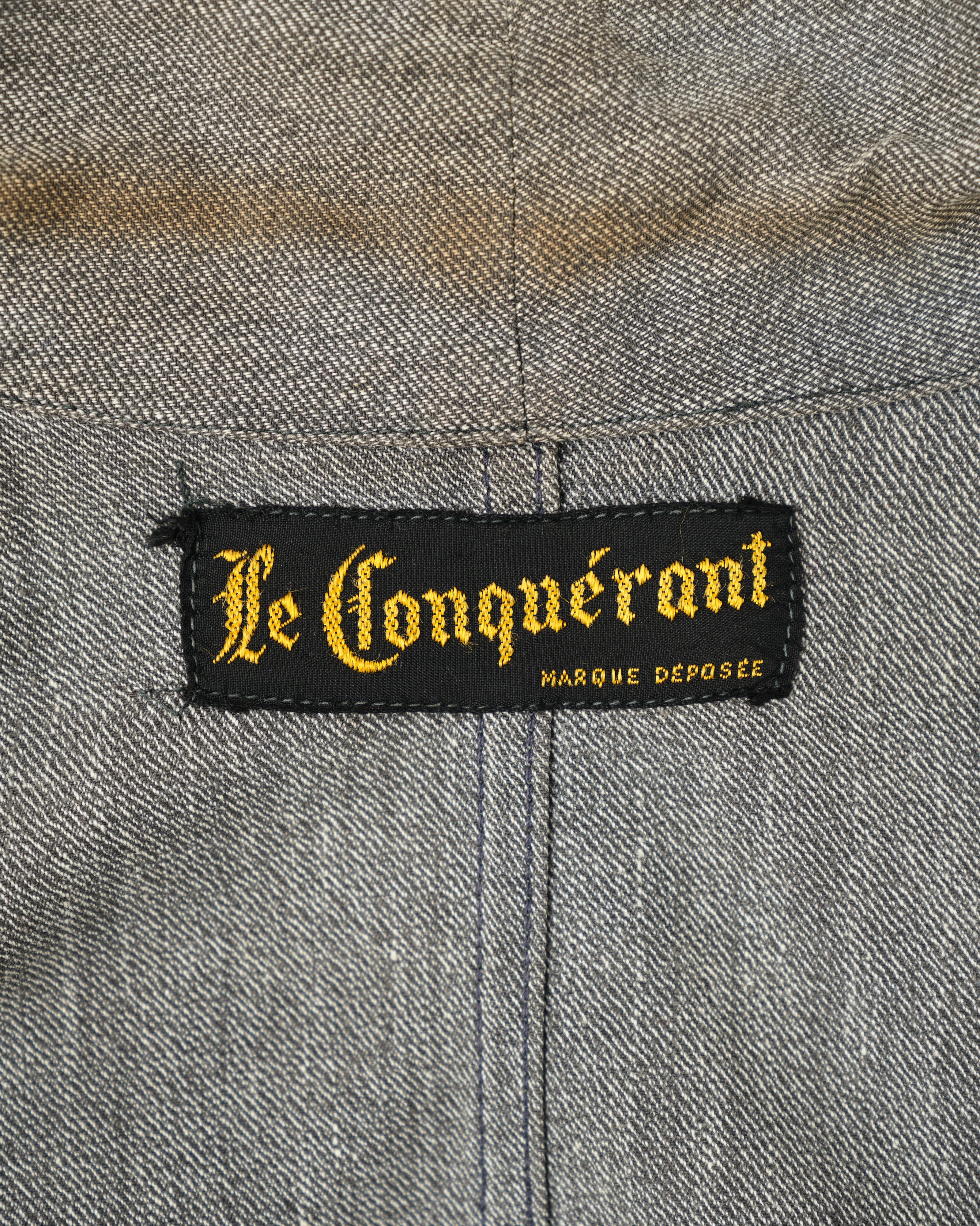 【~40's】French Vintage Salt & Pepper Cotton Twill Atelier Coat "Crazy Paint"