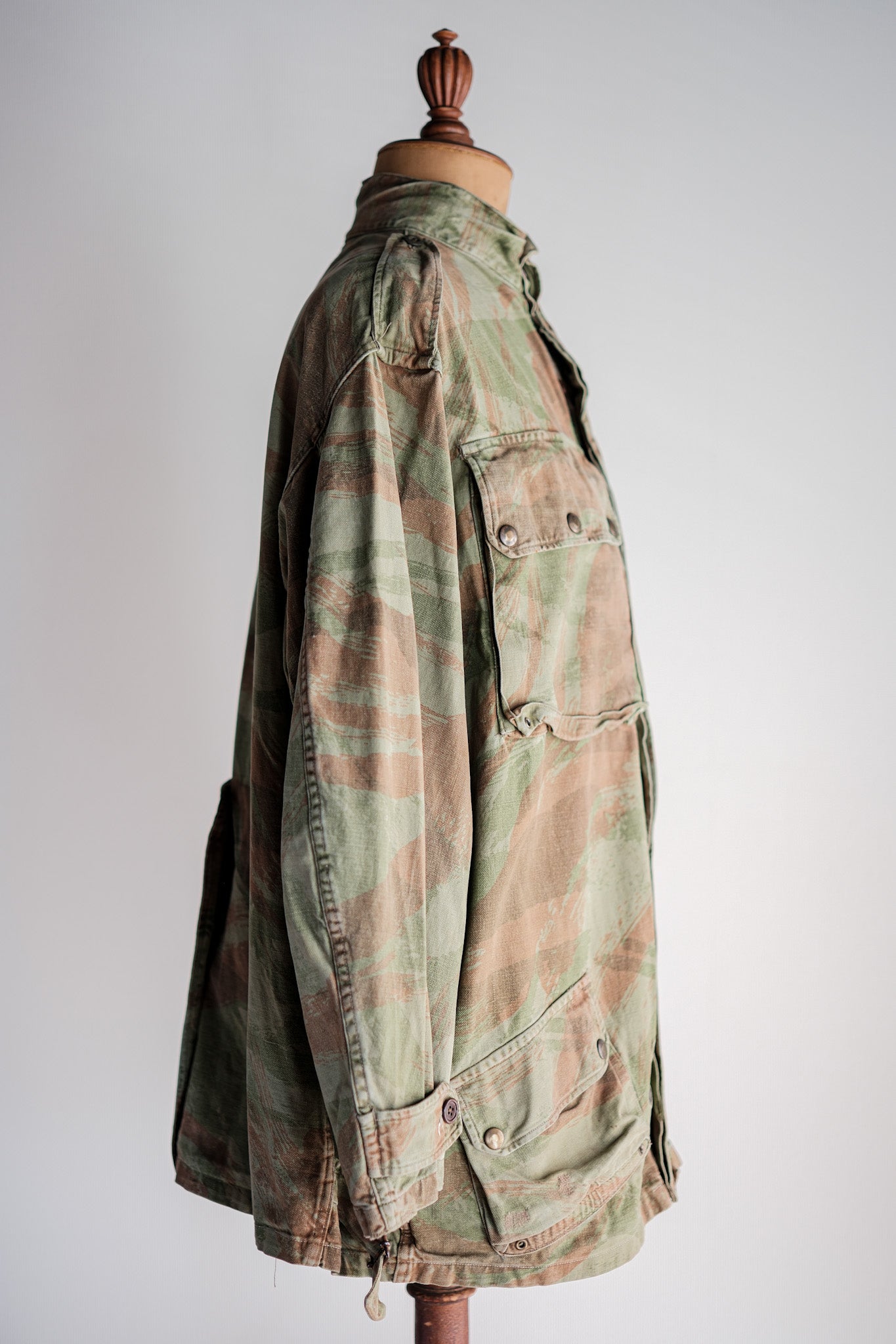 [~ 50's] กองทัพฝรั่งเศส TAP47/53 Lizard Camouflage Paratrooper Jacket ขนาด 46