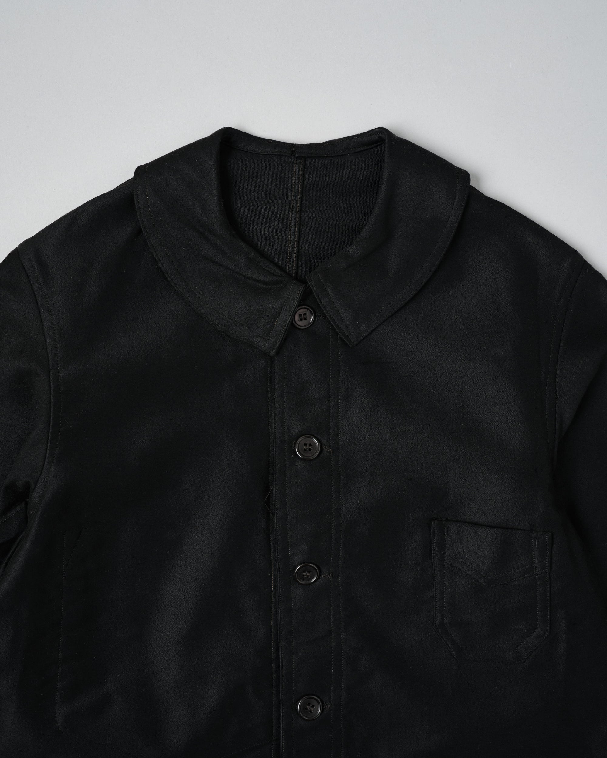 ［~30’s］French Vintage Black Moleskin Work Jacket