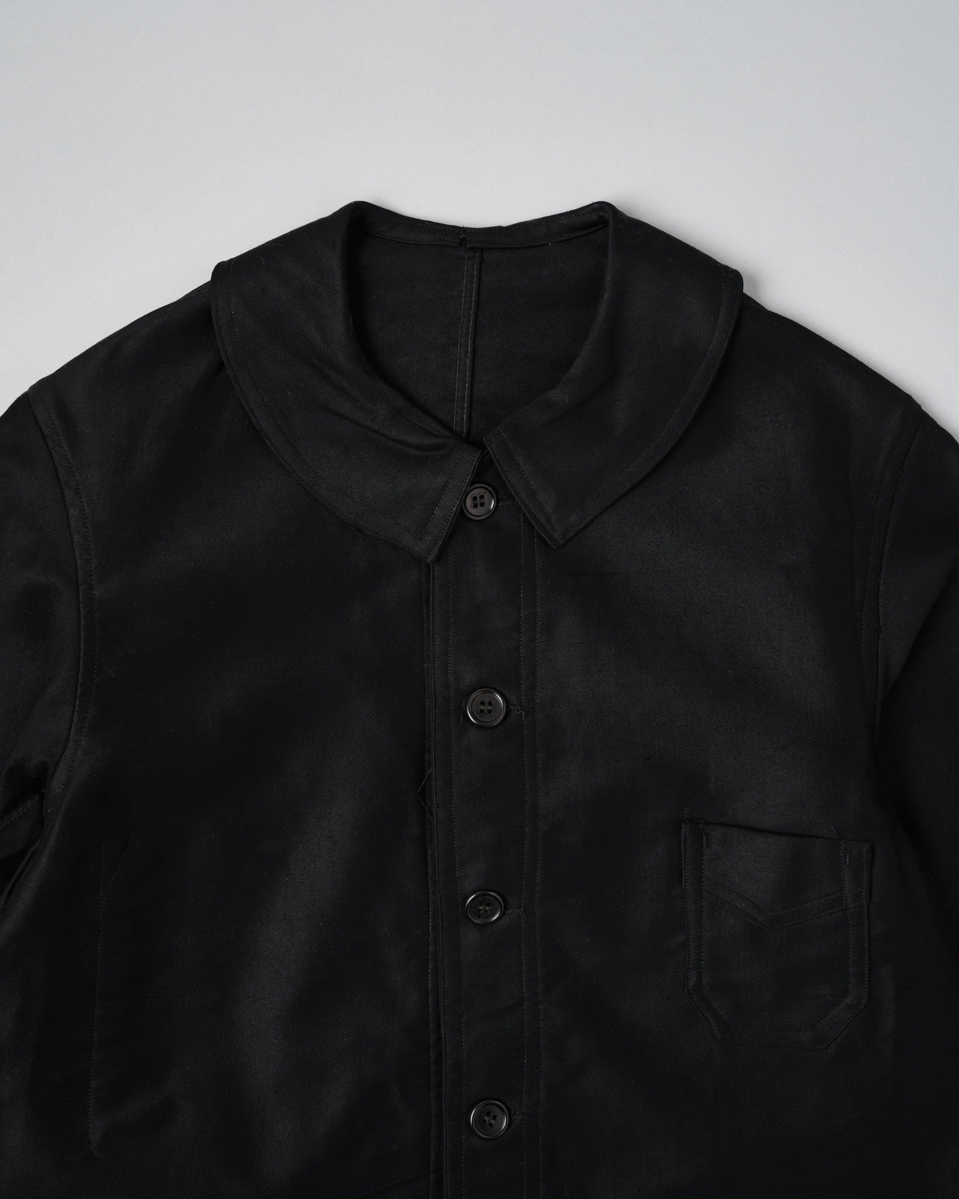【~30’s】French Vintage Black Moleskin Work Jacket