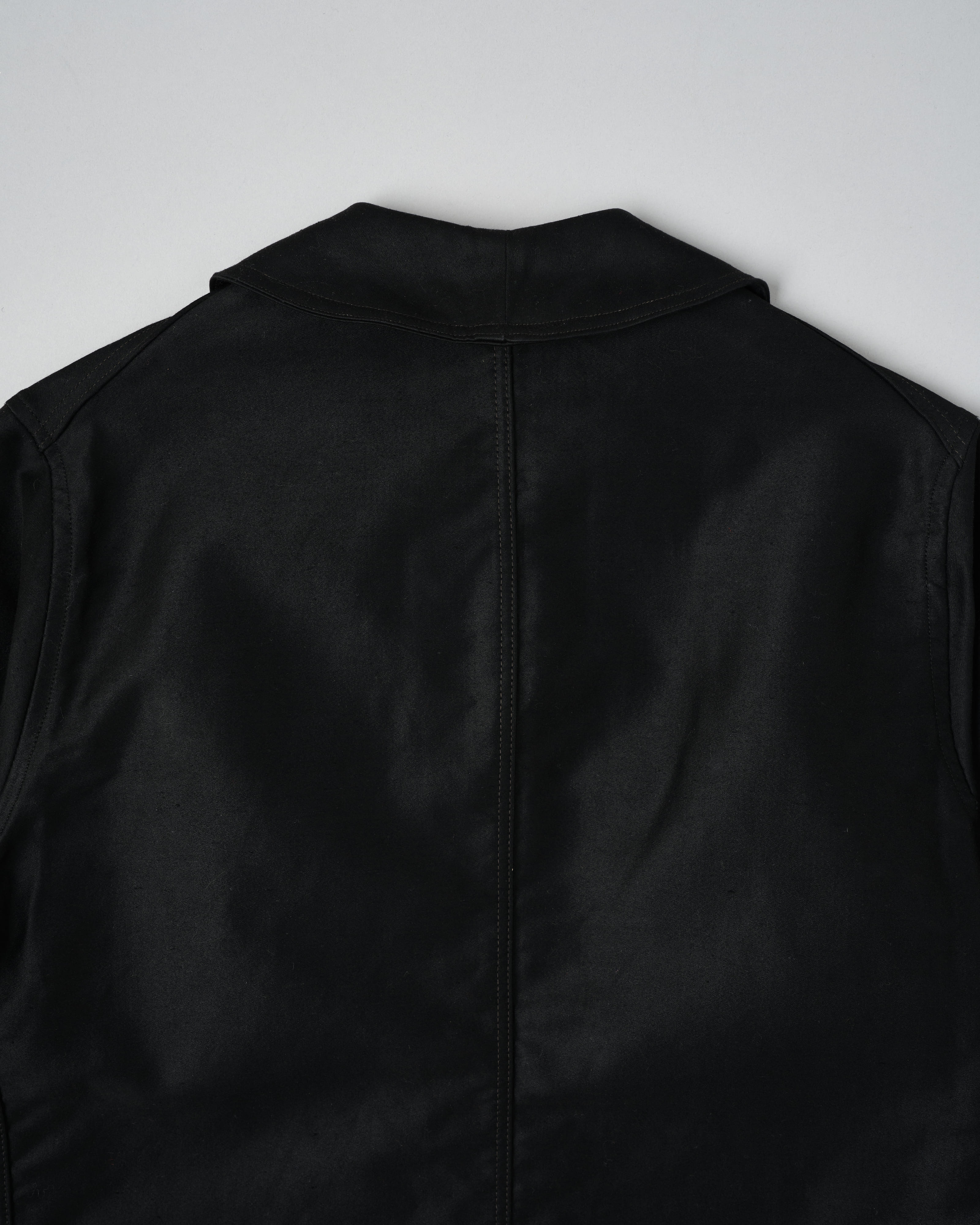 30's】French Vintage Black Moleskin Work Jacket