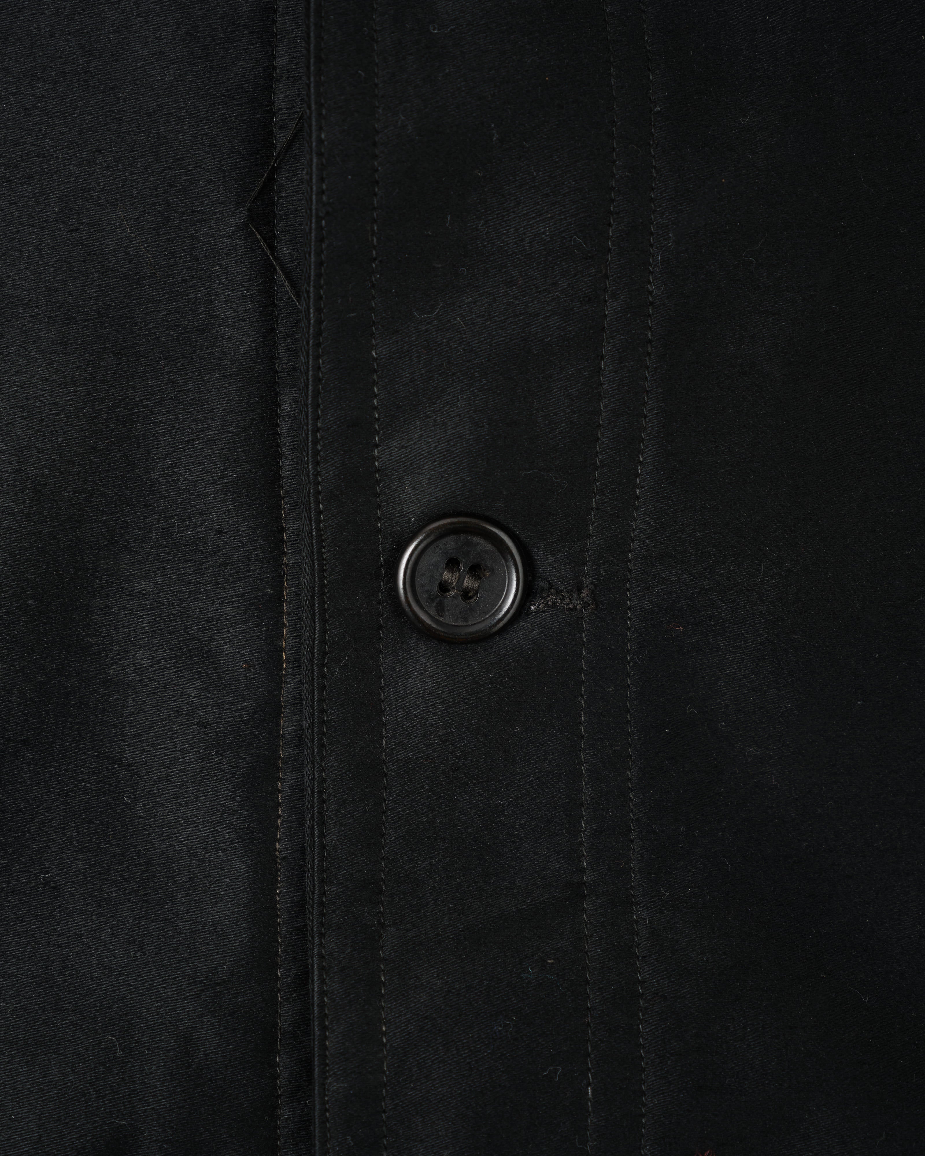 【~30’s】French Vintage Black Moleskin Work Jacket