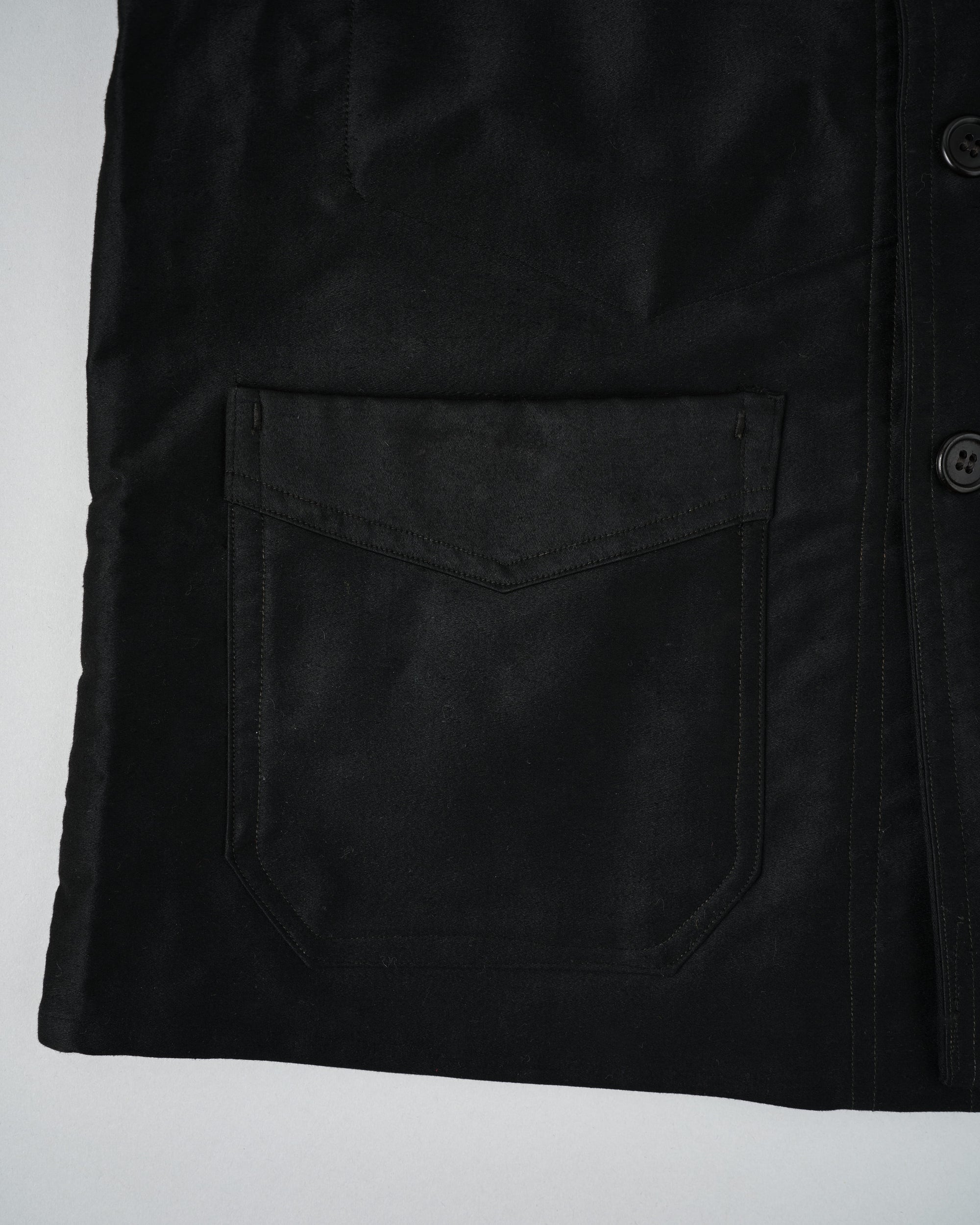 ［~30’s］French Vintage Black Moleskin Work Jacket