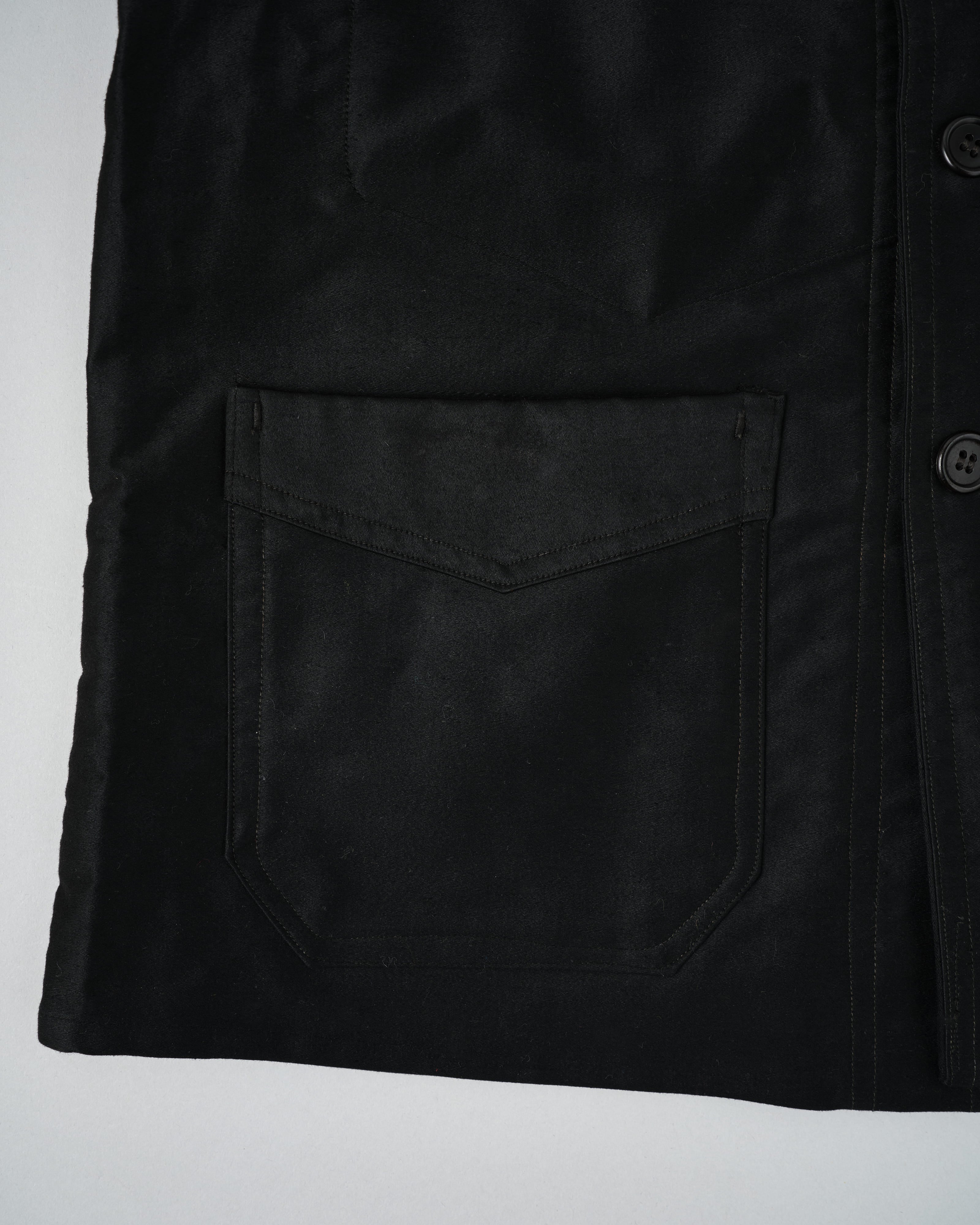 【~30’s】French Vintage Black Moleskin Work Jacket