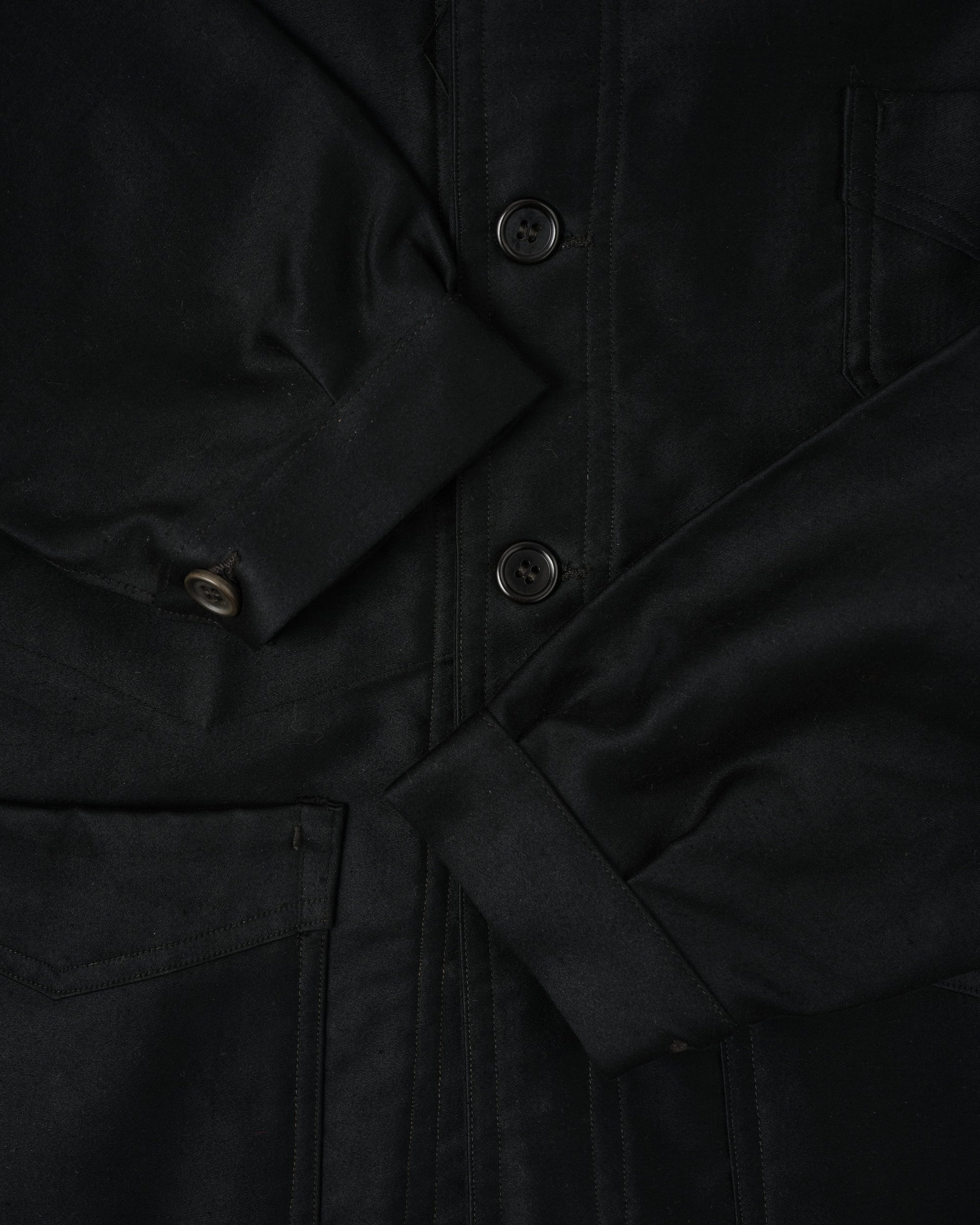 ［~30’s］French Vintage Black Moleskin Work Jacket