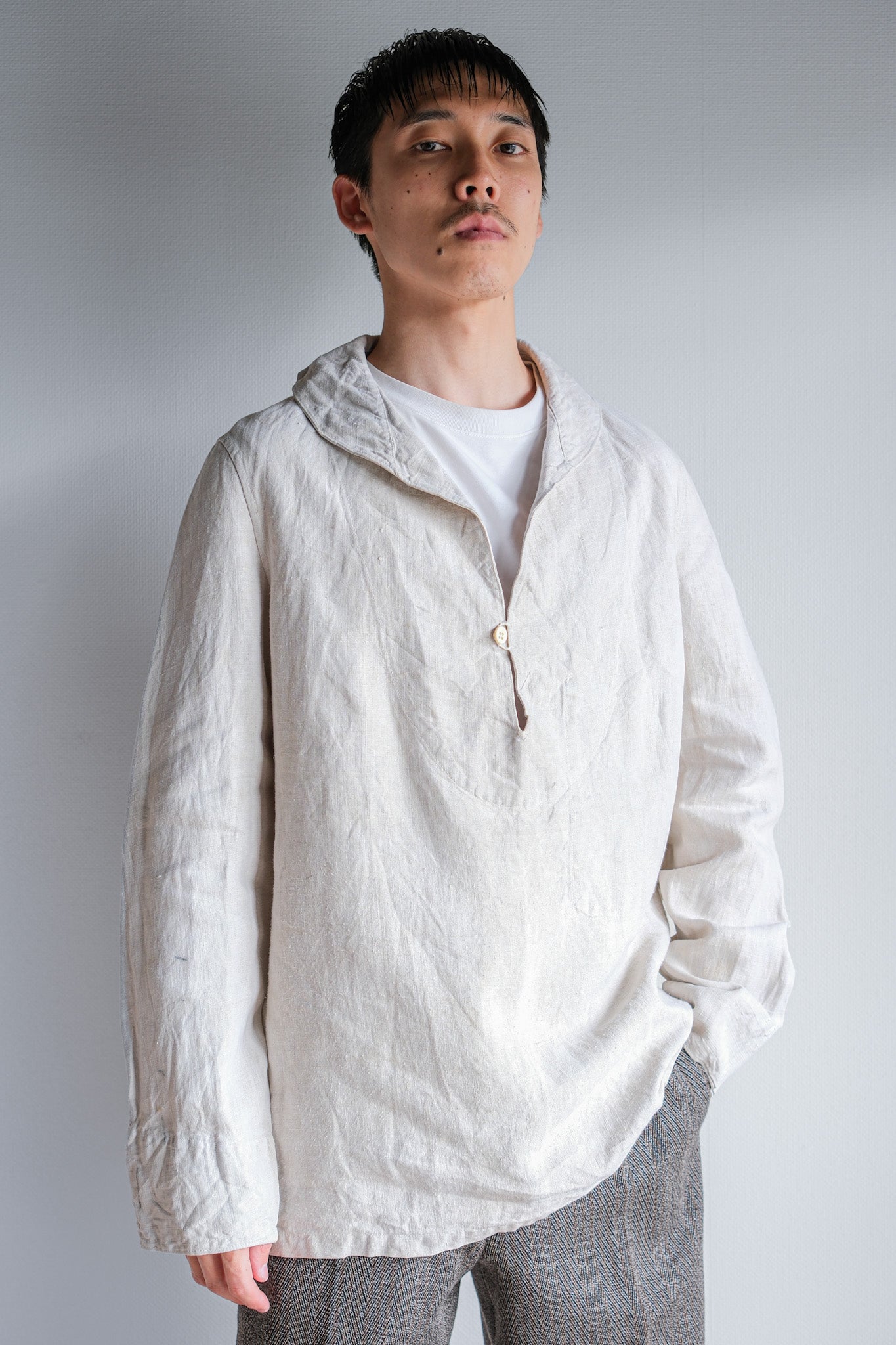 ［~30's］French Navy Linen Sailor Work Smock Size.B4 "Marine Nationale"