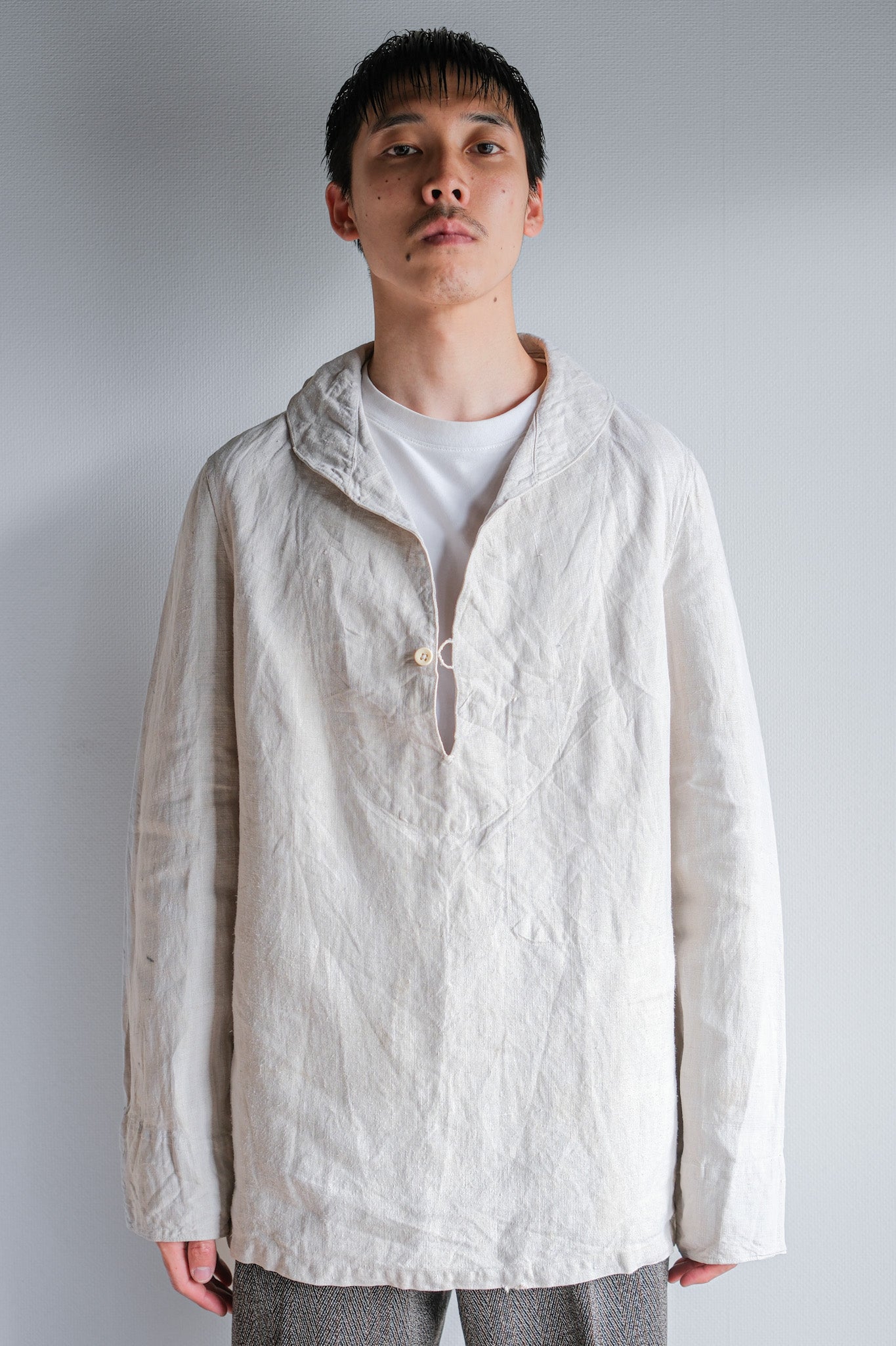 ［~30's］French Navy Linen Sailor Work Smock Size.B4 "Marine Nationale"