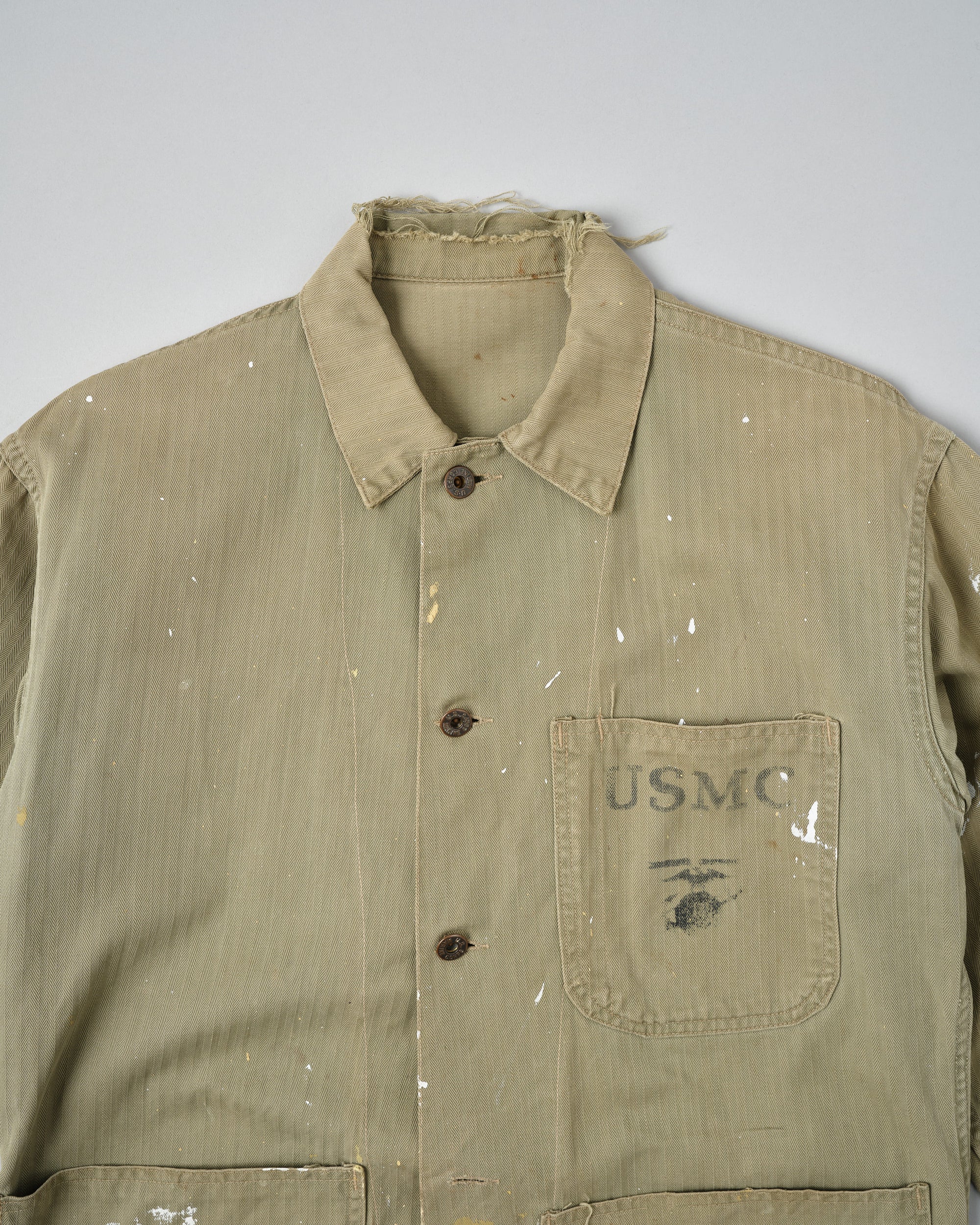 【~40's】WWⅡ U.S.M.C P-41 HBT Utility Jacket "Crazy Paint"