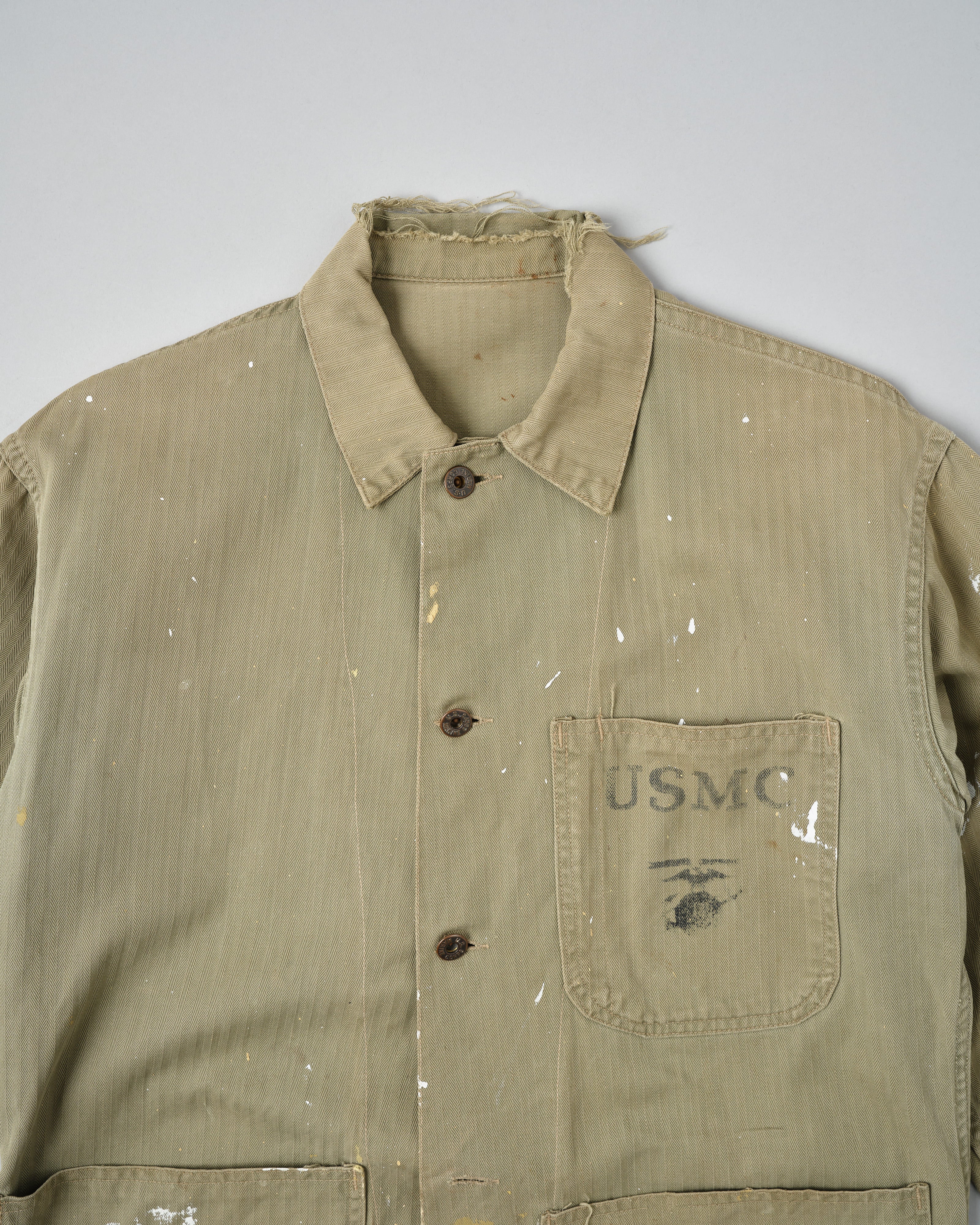 【~40's】WWⅡ U.S.M.C P-41 HBT Utility Jacket "Crazy Paint"