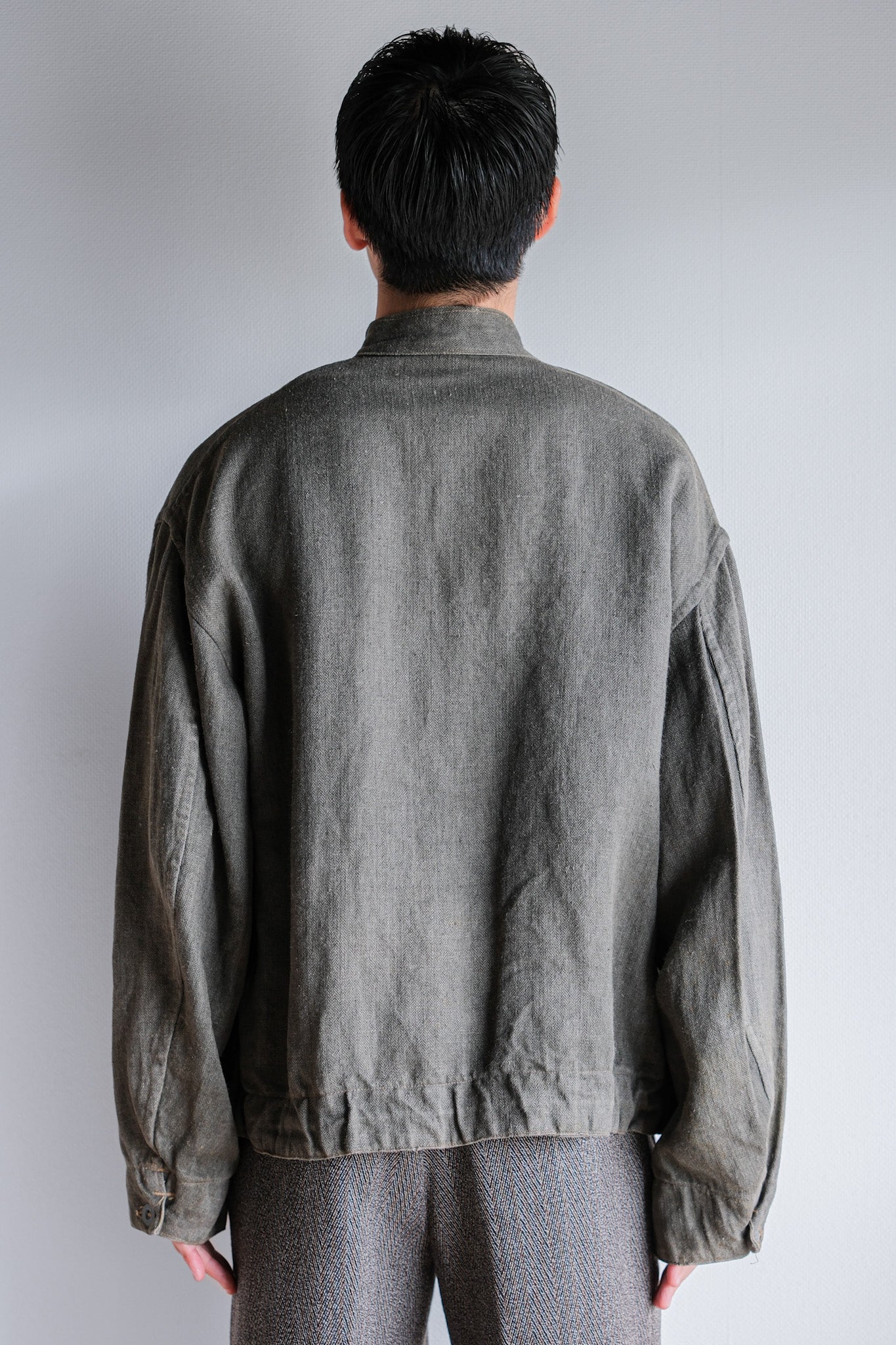 [~ 40's] WWⅡ German Navy Gray Drillich HBT Linen Work Smock "UNUSUAL COLOR" "Kriegsmarine"