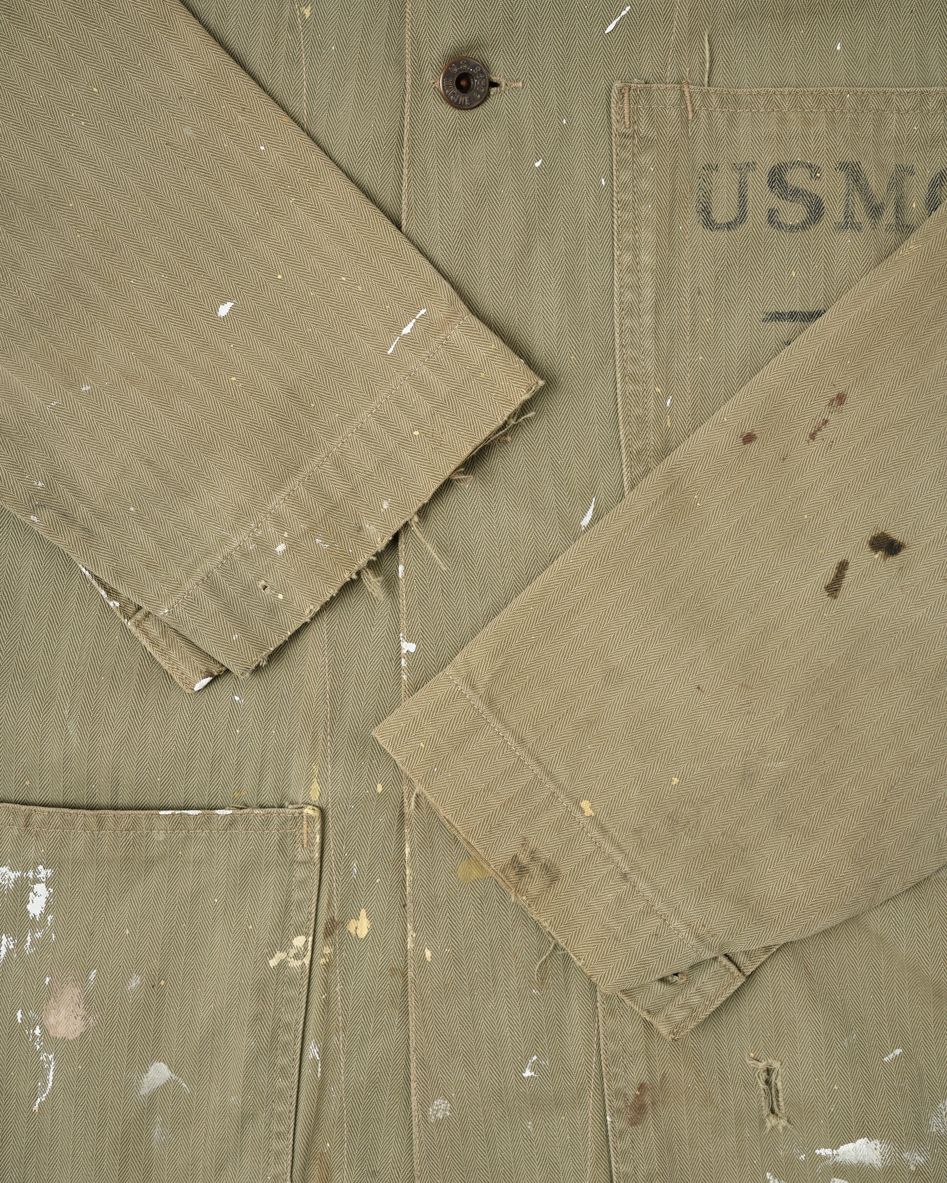 【~40's】WWⅡ U.S.M.C P-41 HBT Utility Jacket "Crazy Paint"