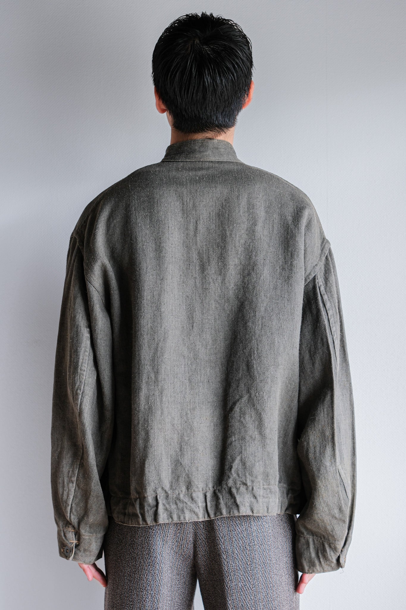 ［~40's］WWⅡ German Navy Gray Drillich HBT Linen Work Smock "Unusual Color" "Kriegsmarine"