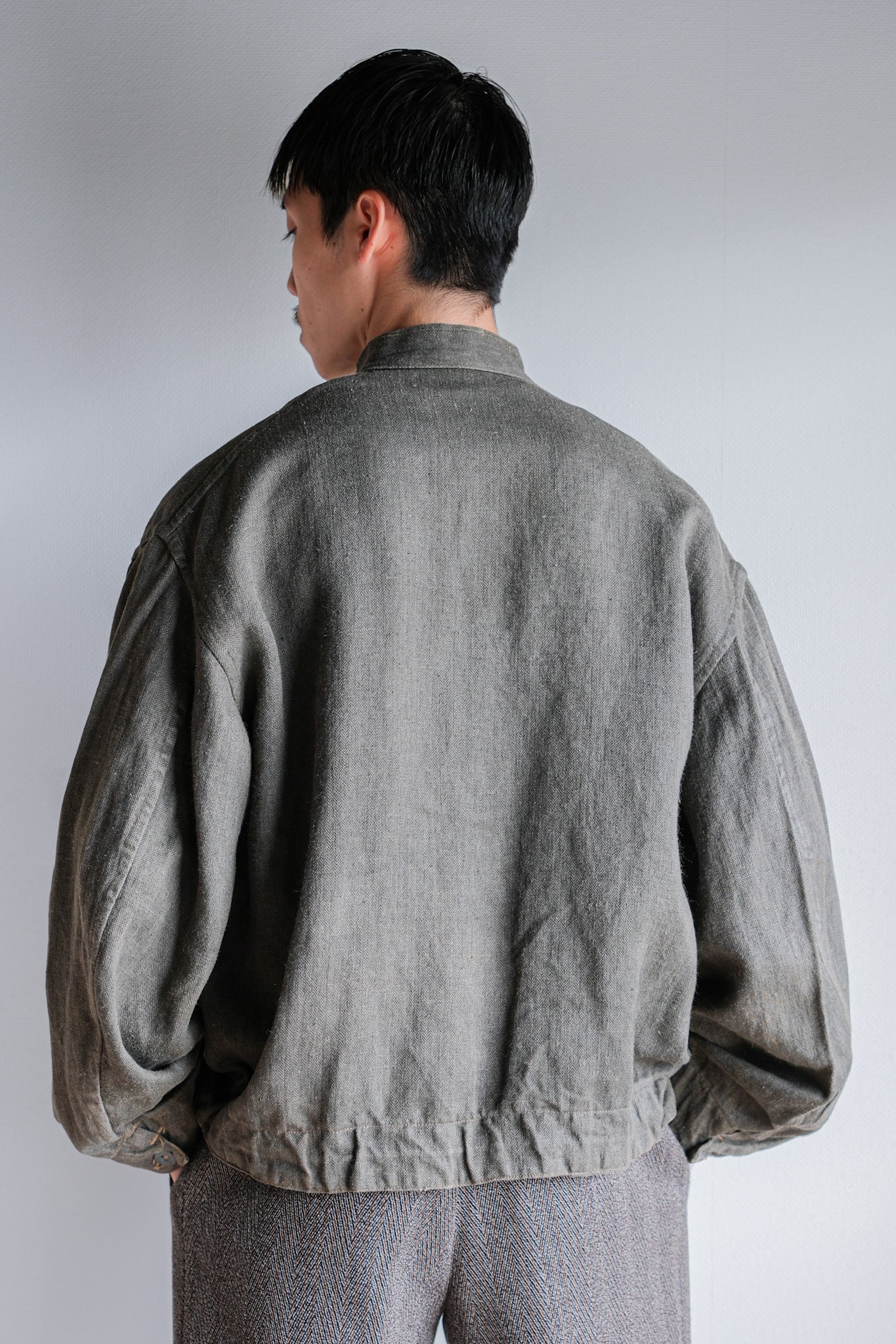 [~ 40's] WWⅡ German Navy Gray Drillich HBT Linen Work Smock "UNUSUAL COLOR" "Kriegsmarine"