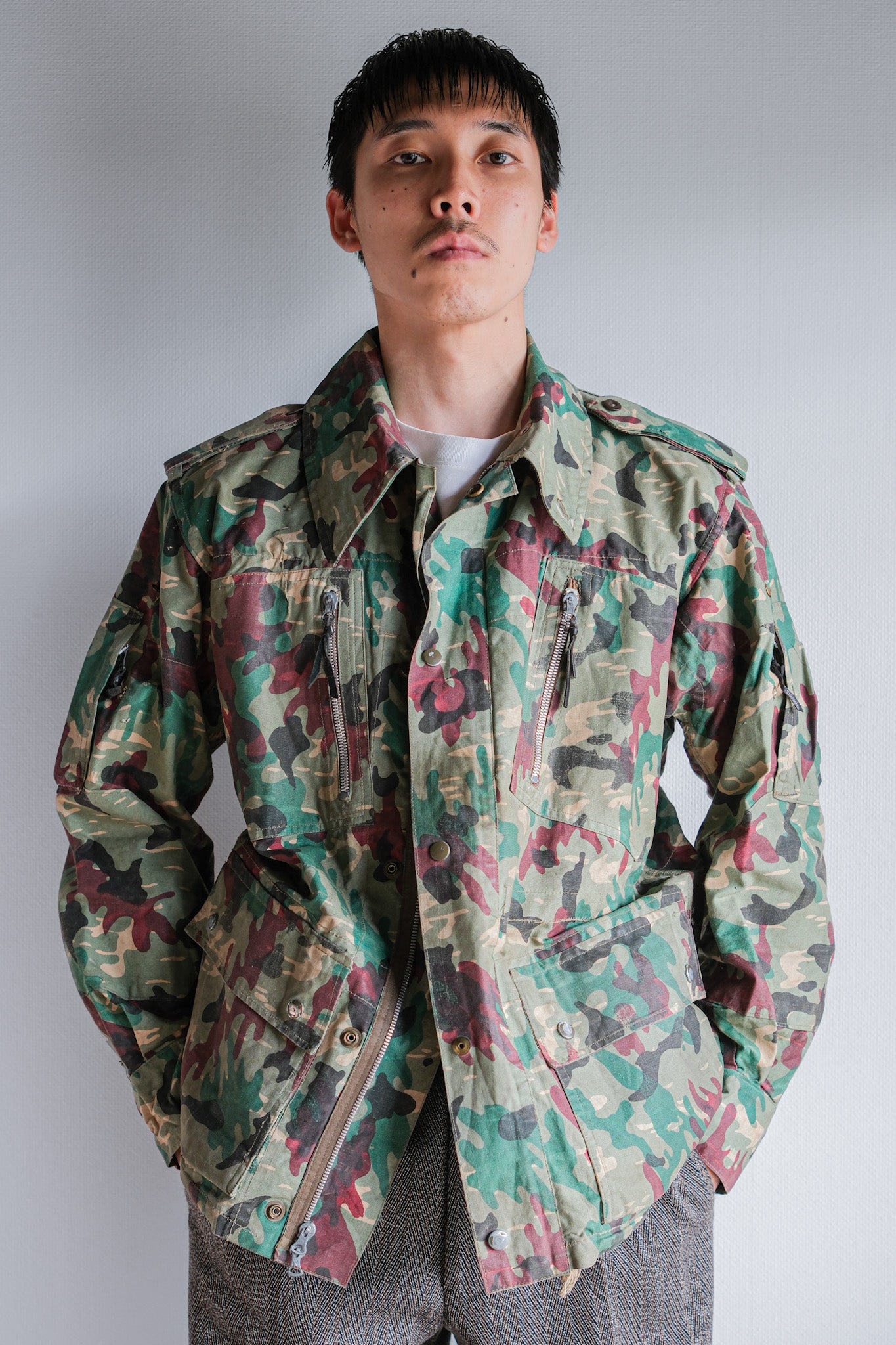 ［~60's］Spanish Army Green Amoeba Camouflage Paratrooper Jacket