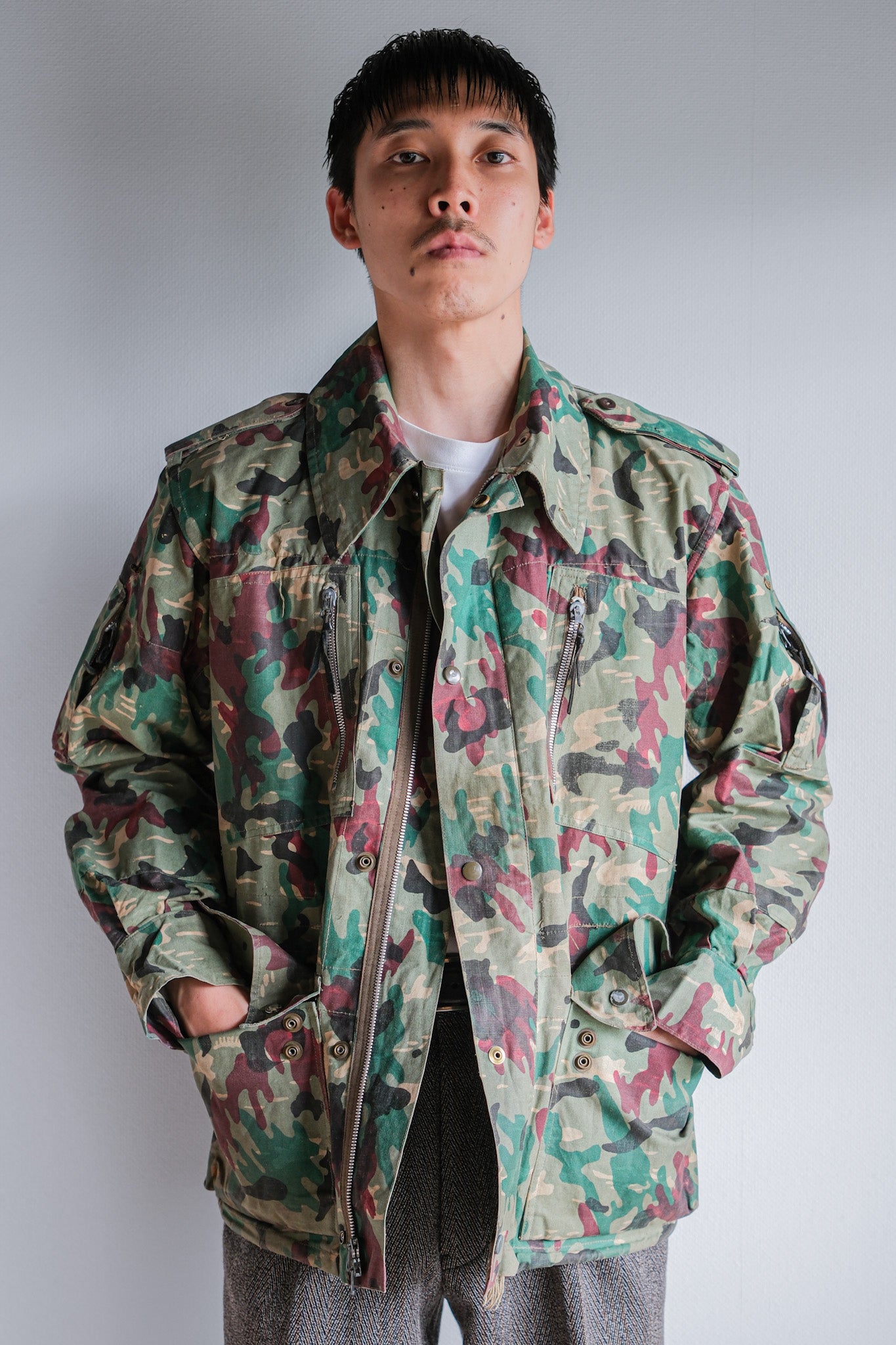 [~ 60's] Armée espagnole Green Amiba Camouflage Paratrooper Jacket