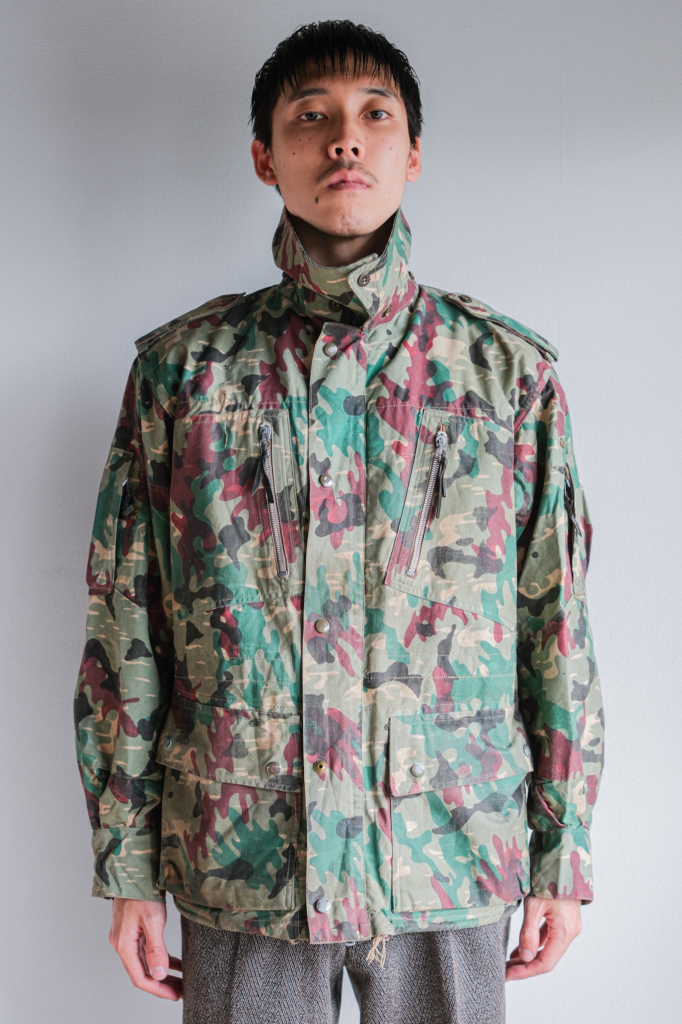 [~ 60's] Spanish Army Green Amoeba Camouflage PARATROOPER JACKET