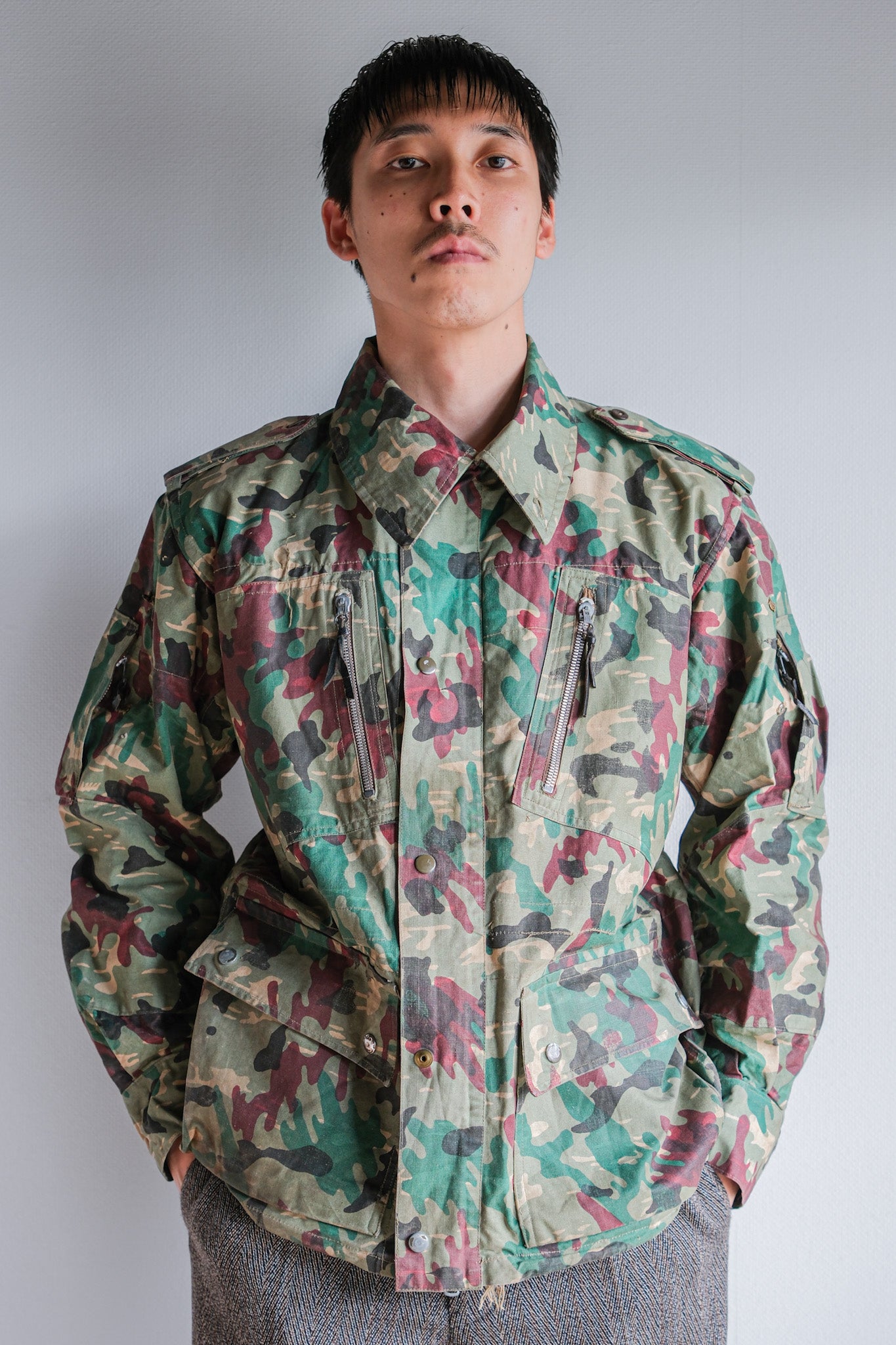 ［~60's］Spanish Army Green Amoeba Camouflage Paratrooper Jacket