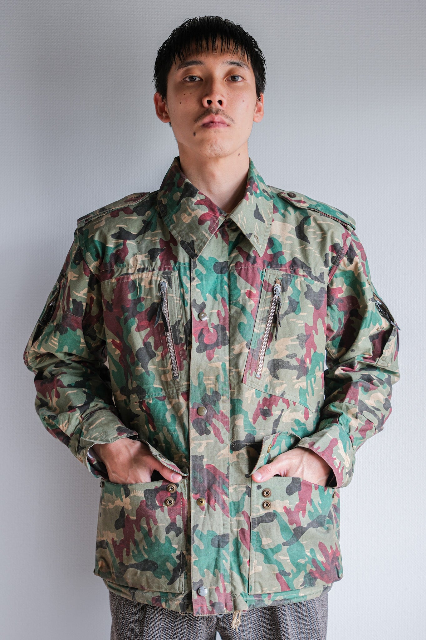 ［~60's］Spanish Army Green Amoeba Camouflage Paratrooper Jacket