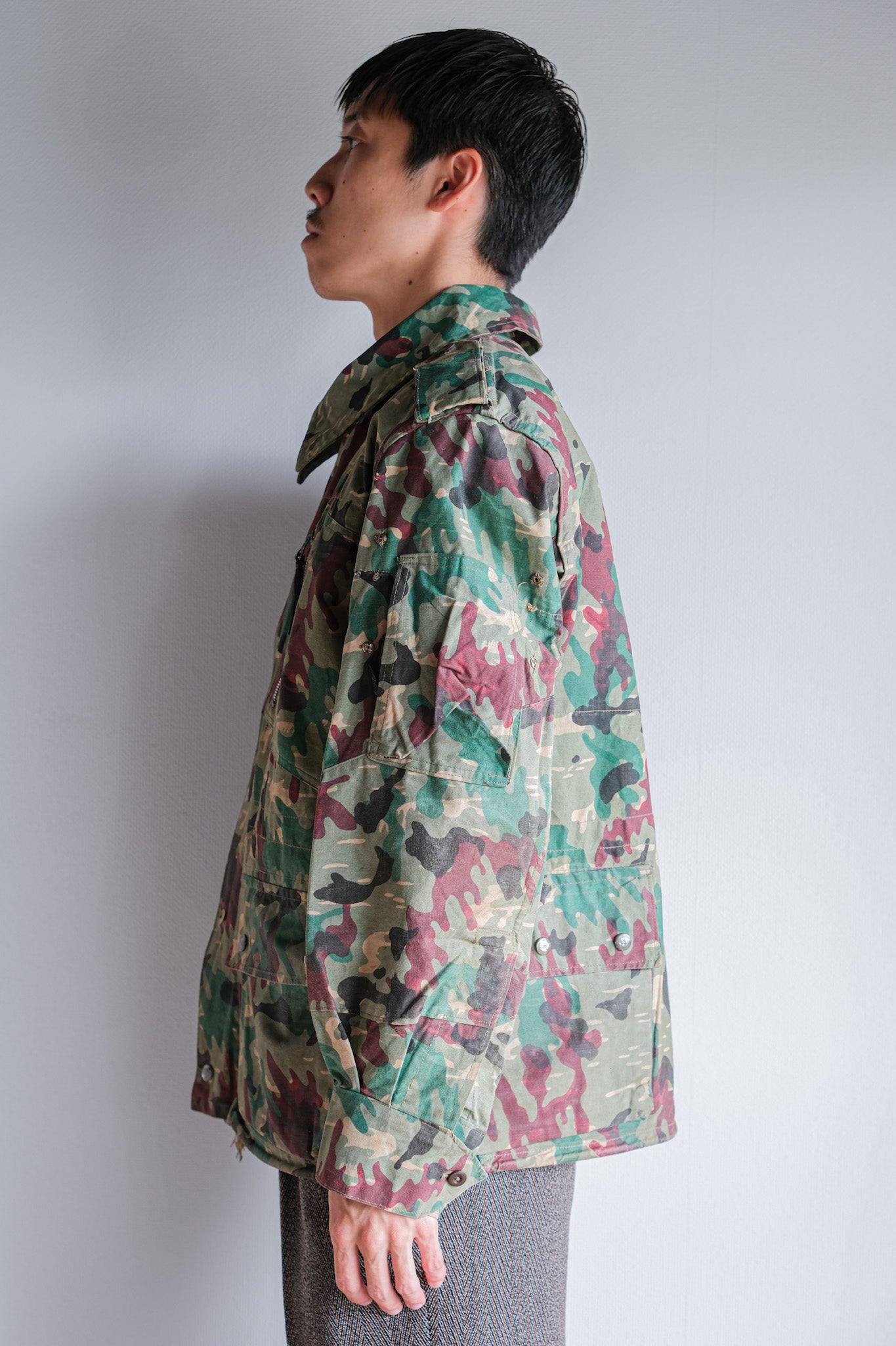 【~60's】Spanish Army Green Amoeba Camouflage Paratrooper Jacket